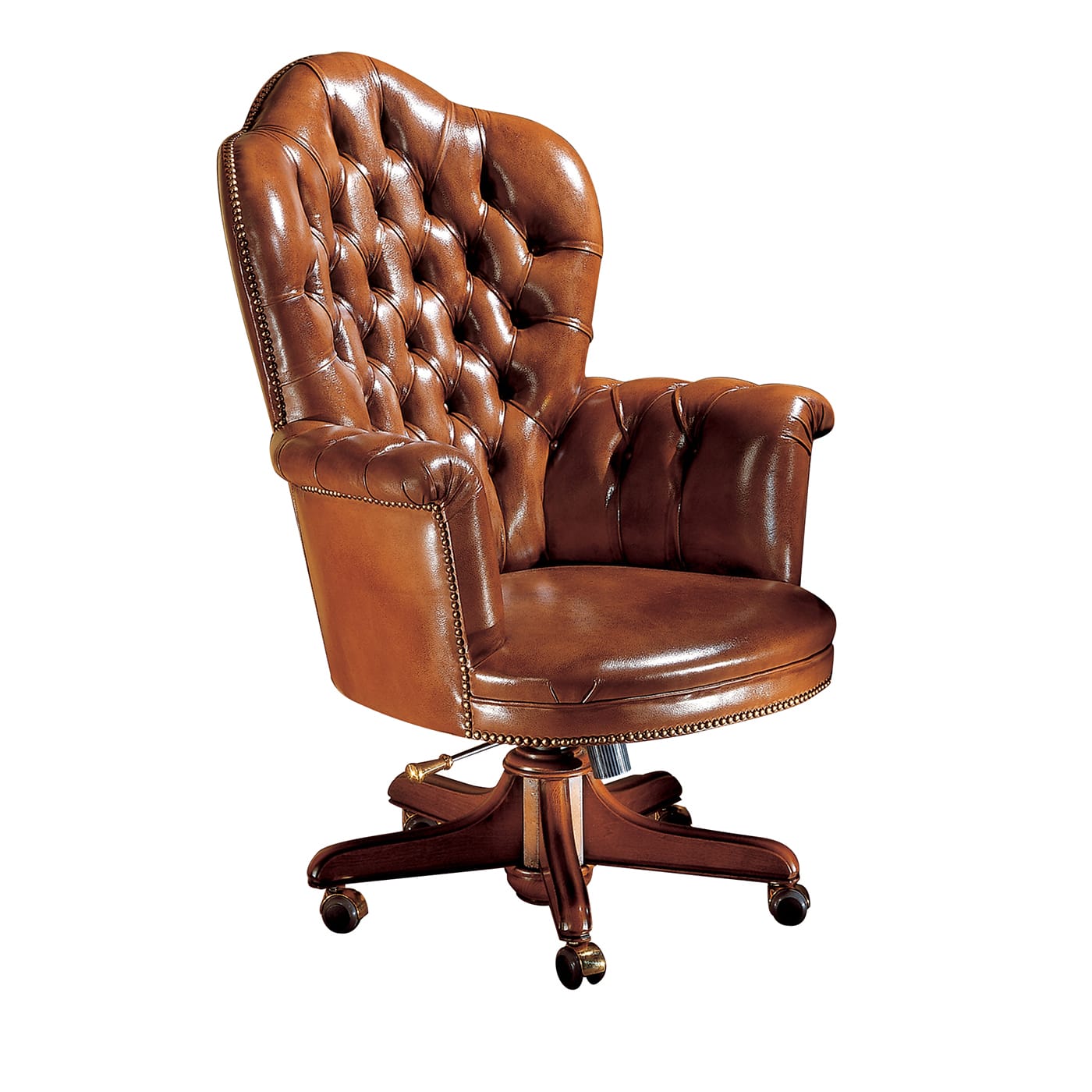 Brown Tall Leather Armchair - Marzorati