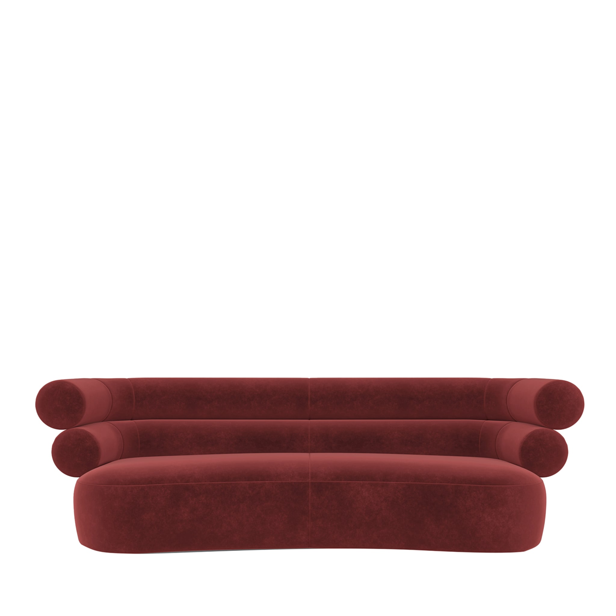 Tubo Sofá de terciopelo rojo rubí - Vista principal
