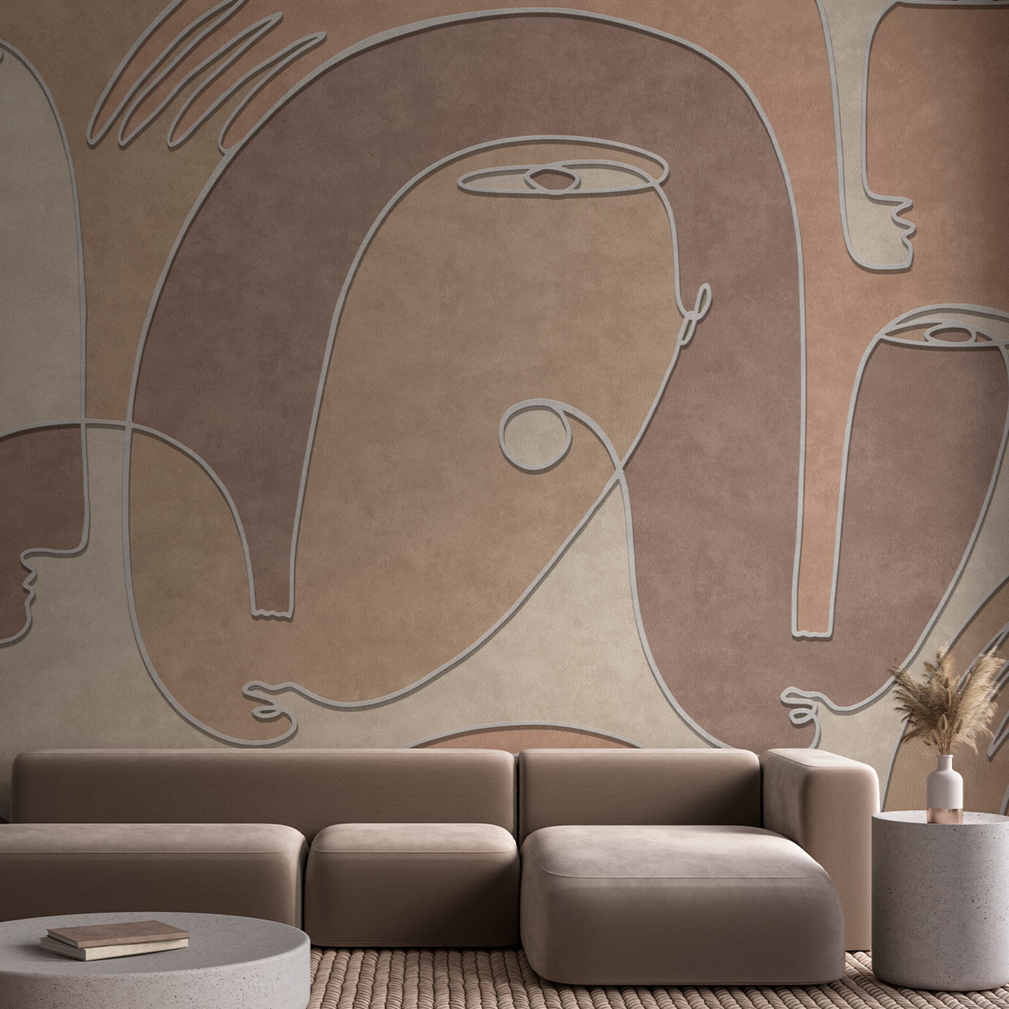 Oneline brown sugar textured wallpaper  - Alternative view 1