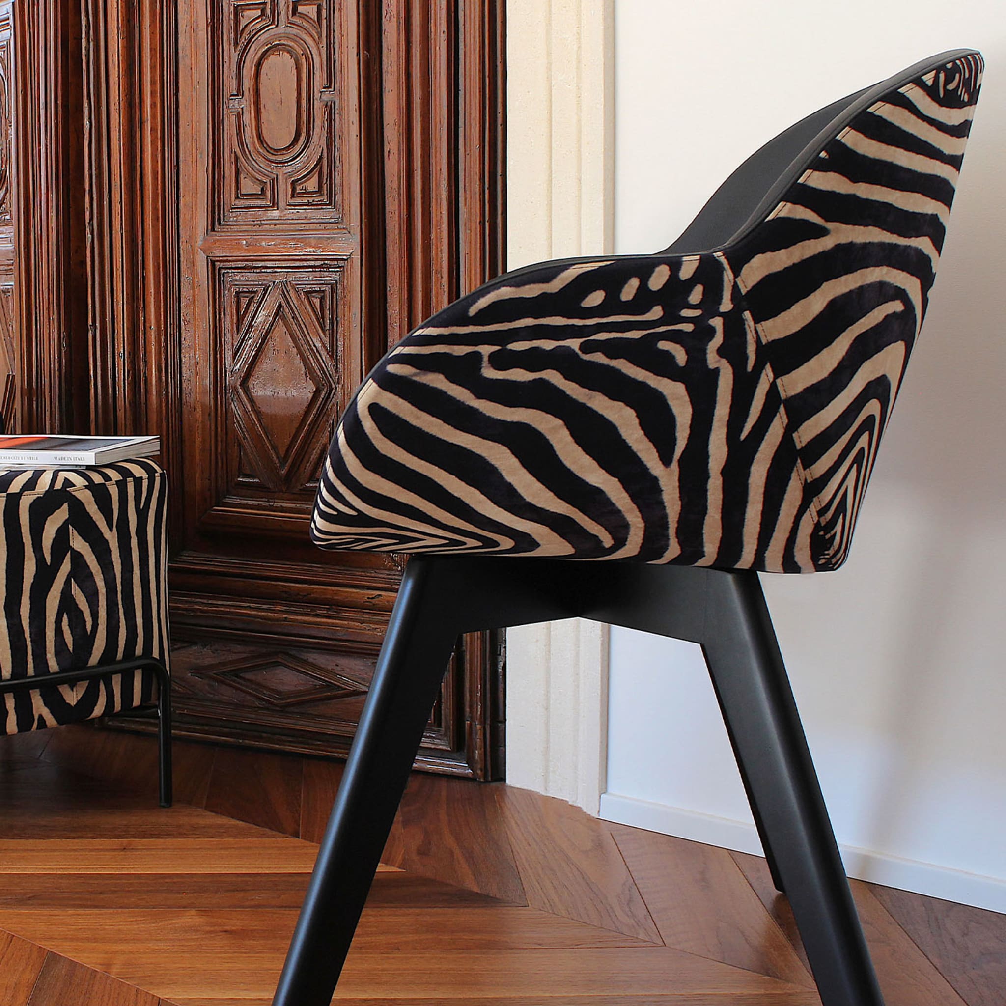 Kiros Lup Zebra-Striped Lounge Chair - Alternative view 3