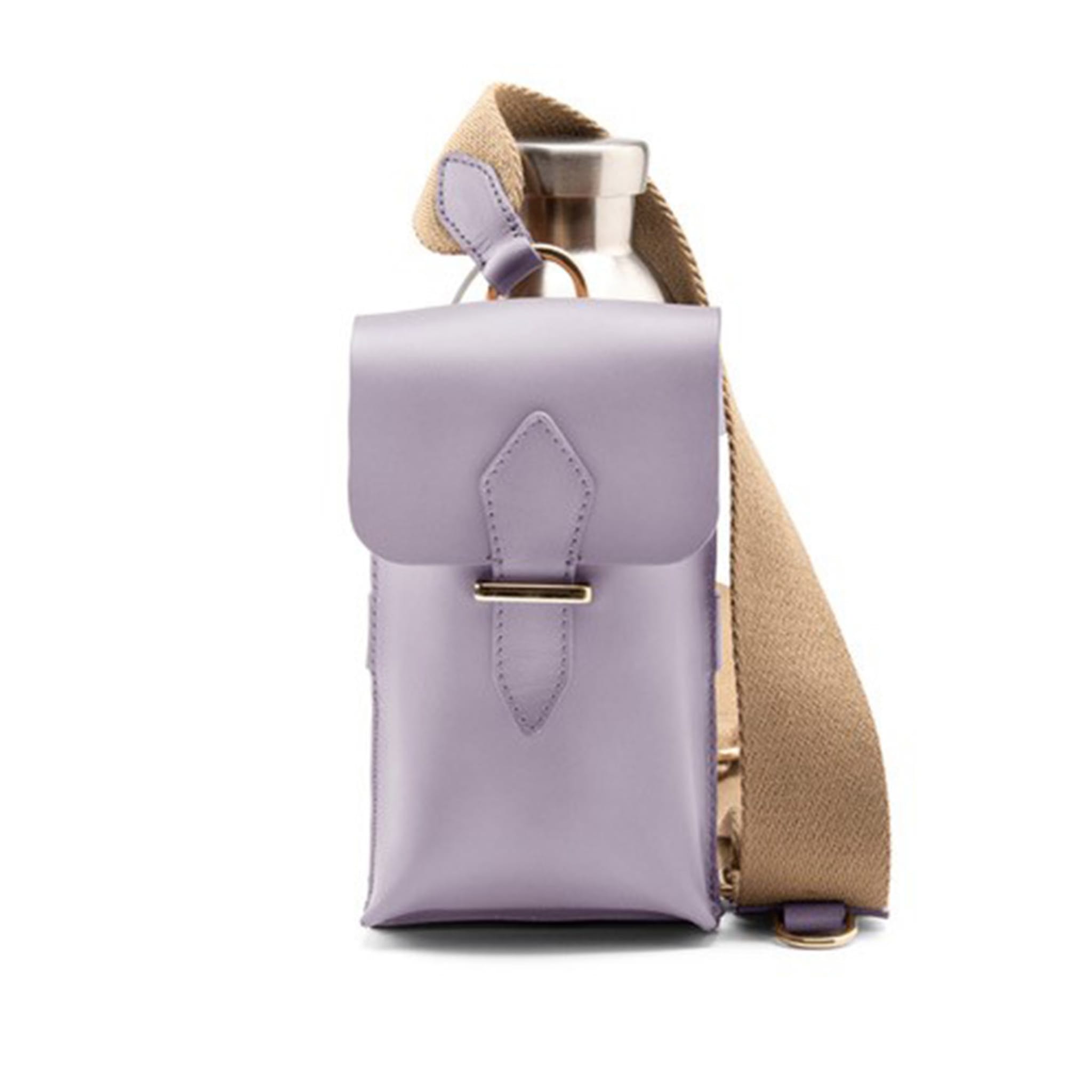 Bottle Bag with Pocket and Bottle Lilla Leather - Alternative view 1