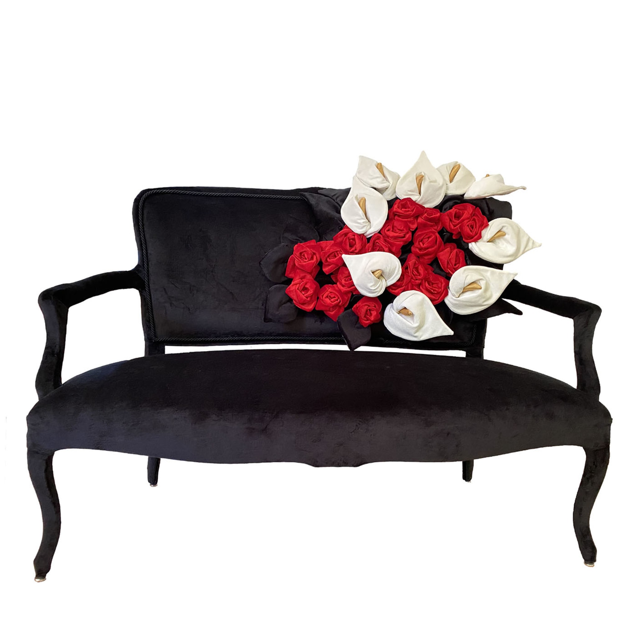 La Rinascita Floral Black Sofa - Main view