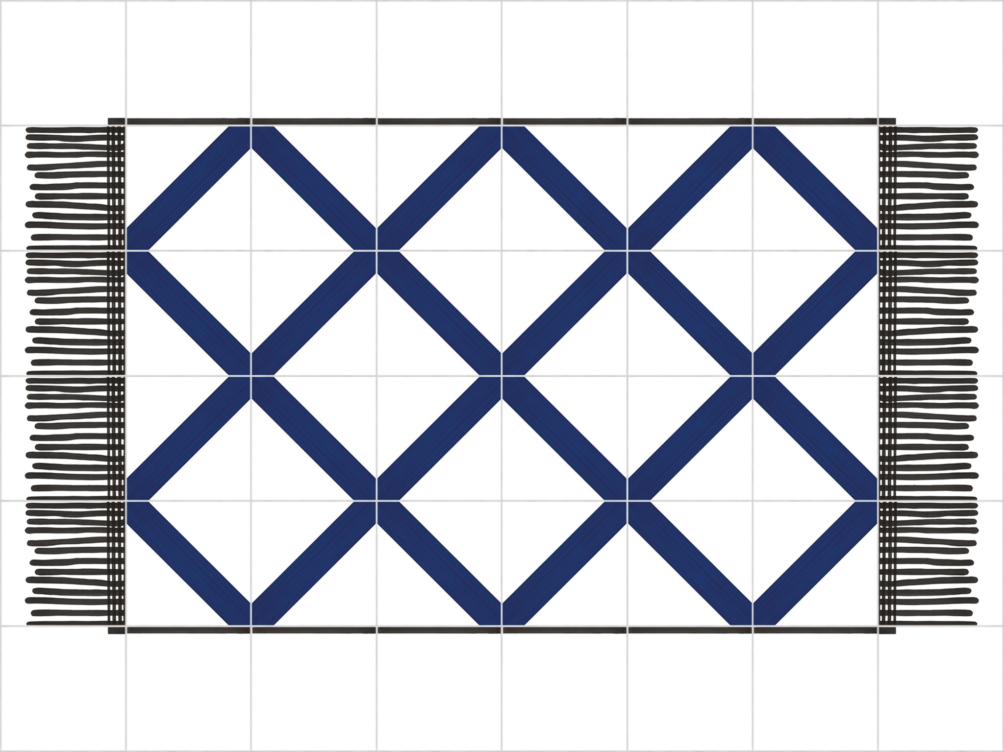 Teppich Blau Fischnetz Keramische Komposition von Giuliano Andrea dell'Uva 160 X 120 - Hauptansicht