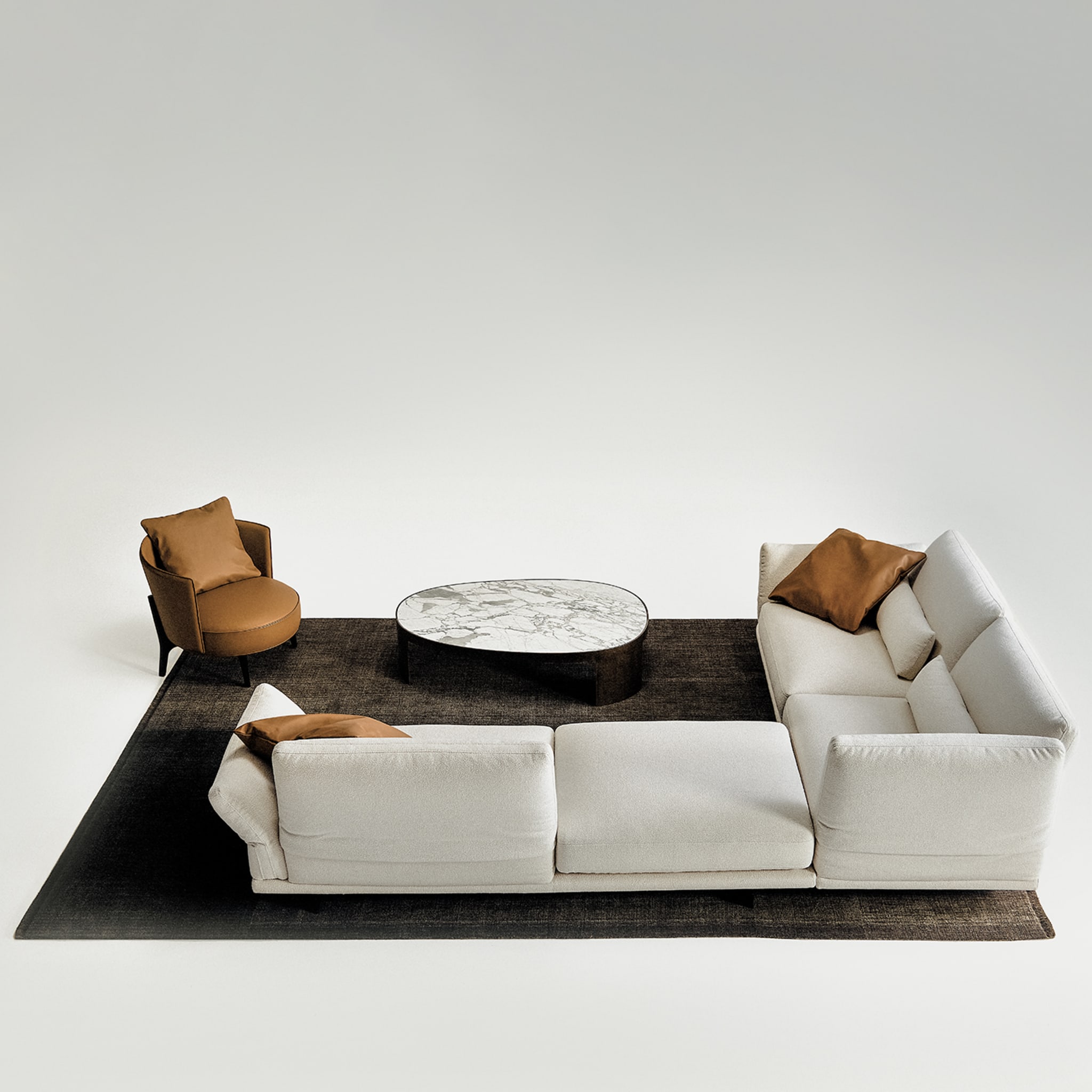 Beverly Modulares winkeliges weißes sofa von Ludovica + Roberto Palomba - Alternative Ansicht 2