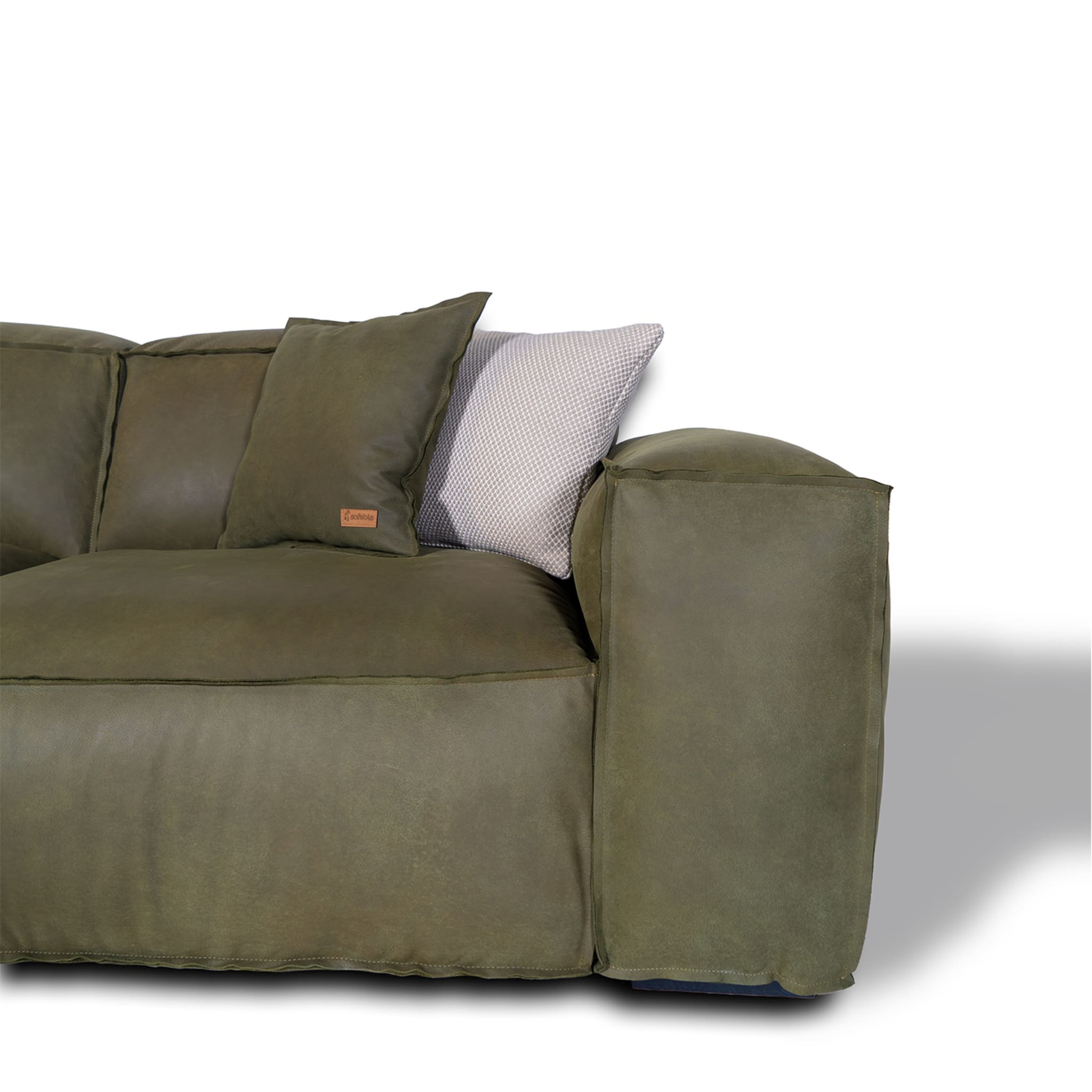 Placido Green Leather 2-Seater Maxi Sofa Tribeca collection - Alternative view 2