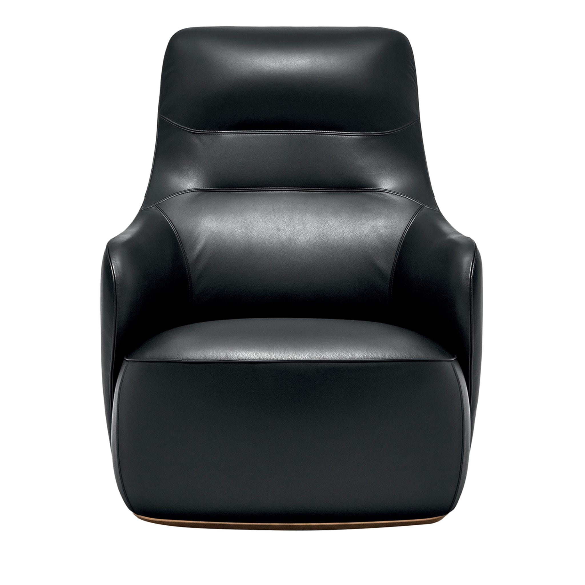 Caddy Black Armchair and Pouf - Main view