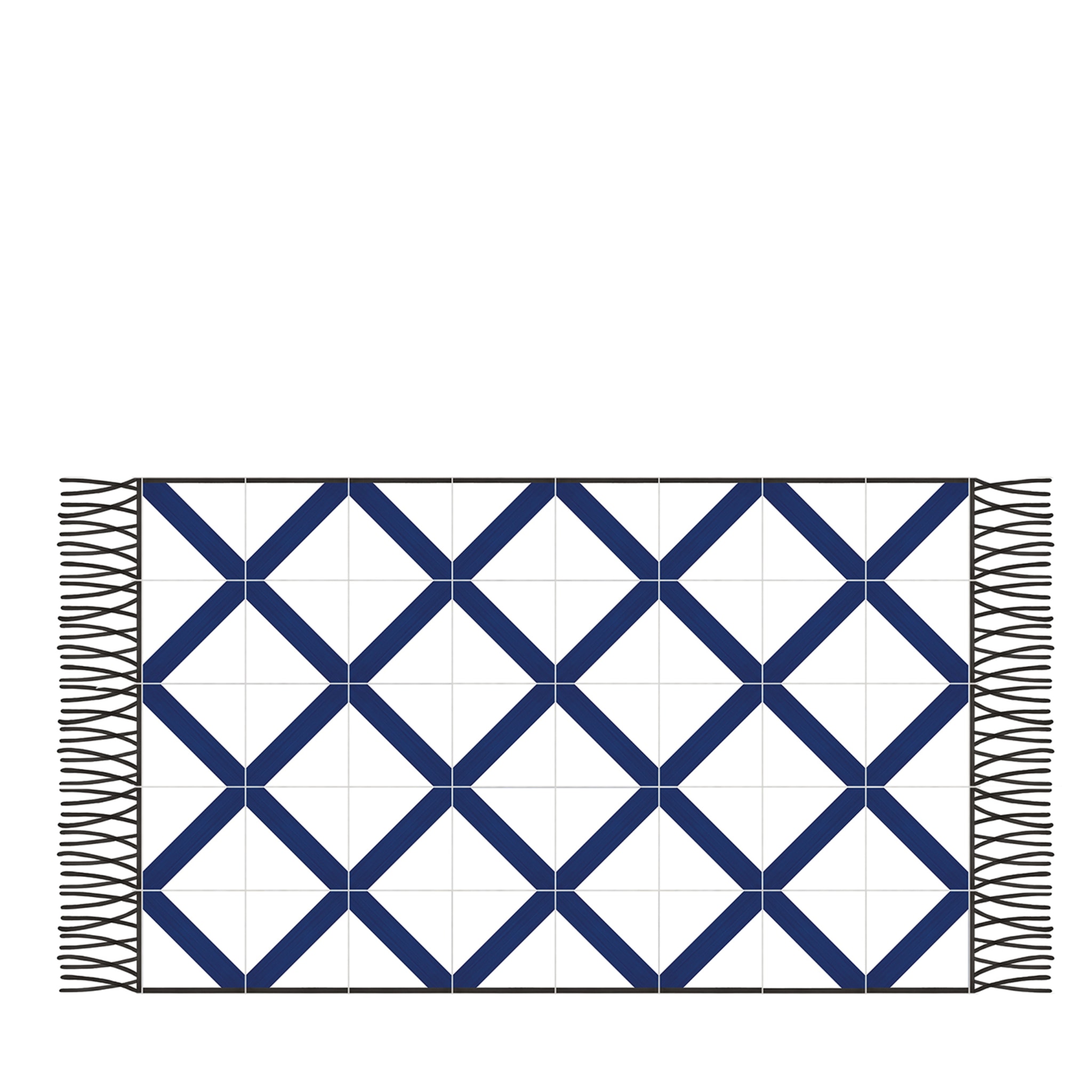 Carpet Blue Fishnet Ceramic Composition by Giuliano Andrea dell’Uva 200 x 100 - Main view