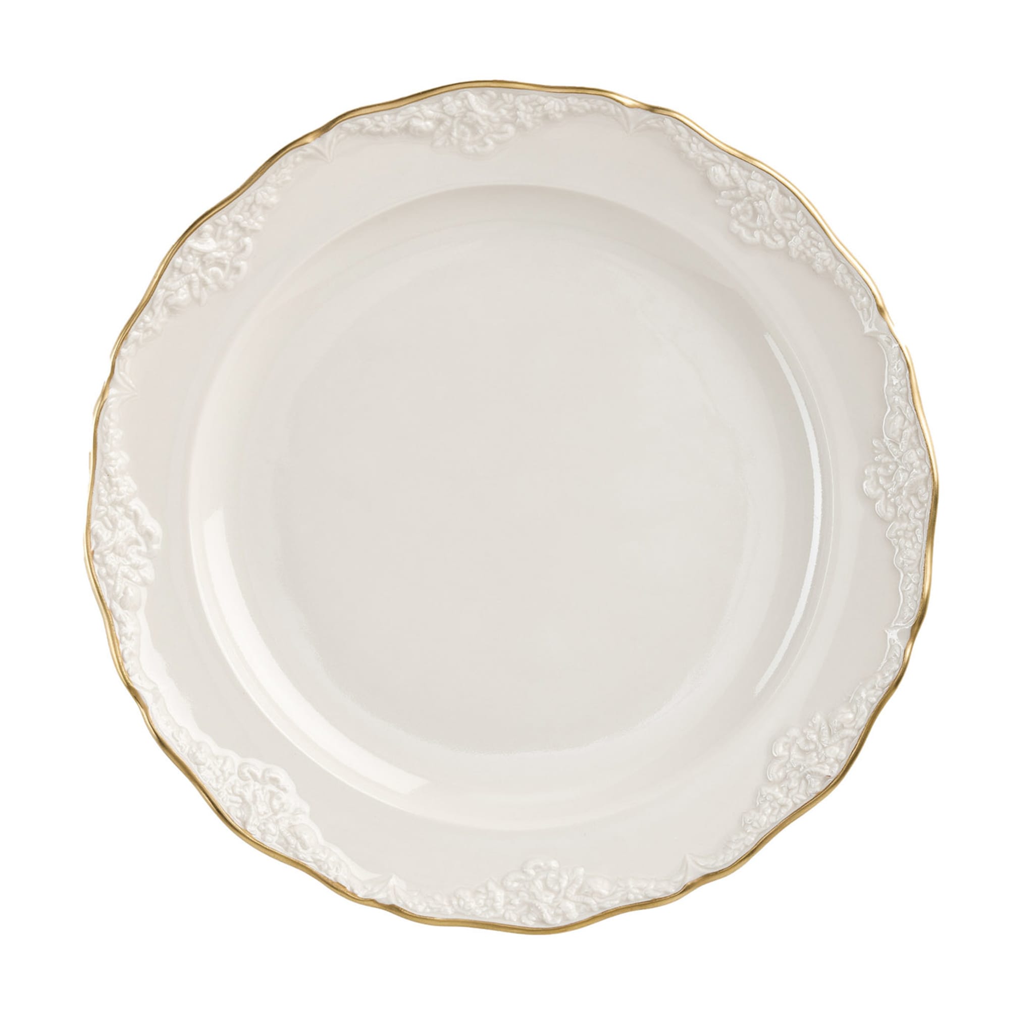 Set di 2 piatti da portata piccoli bianchi e dorati Irene - Vista principale