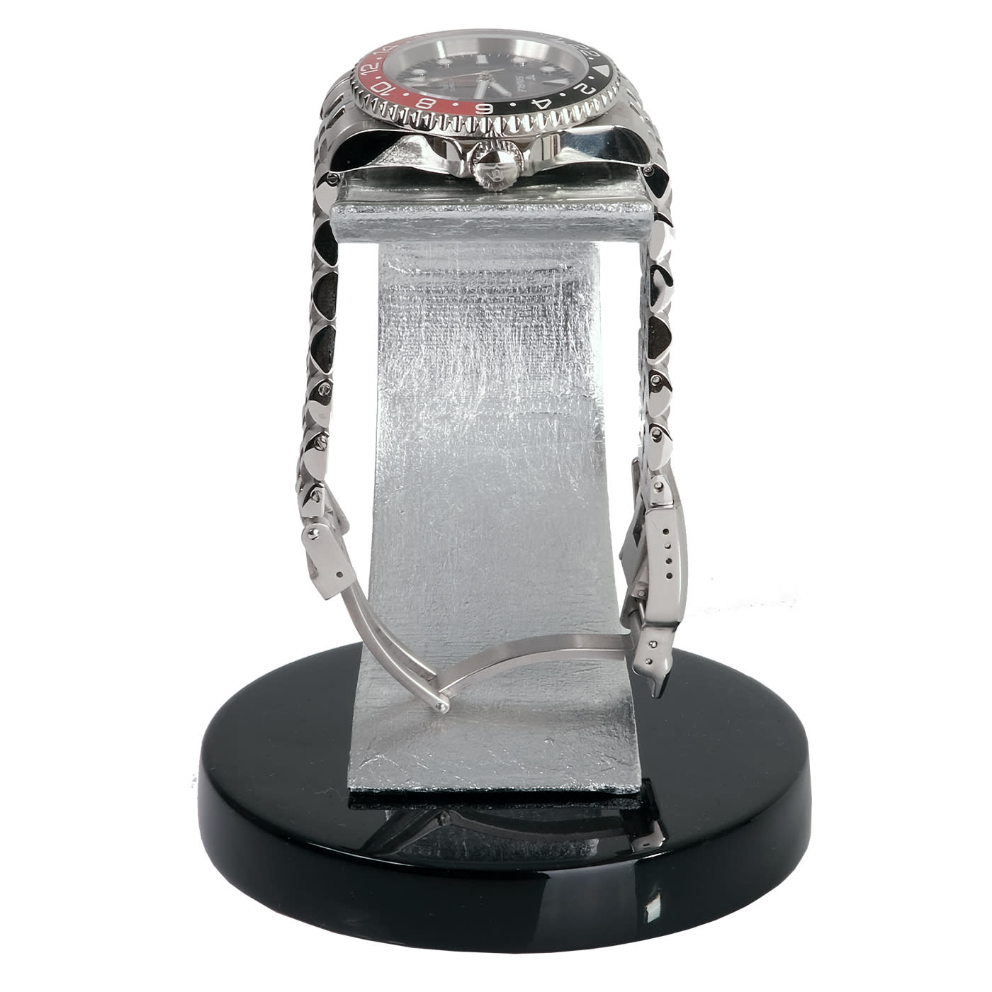 MT Silver Leaf and Black Resin Watch Stand - Maurizio Time