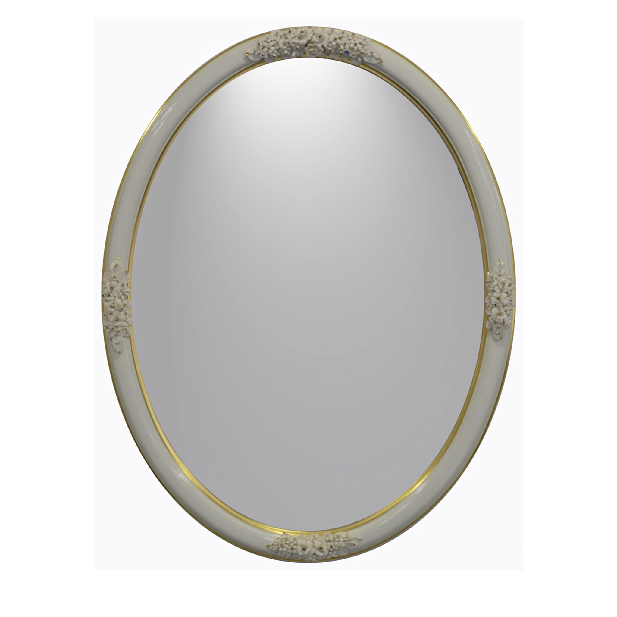 Ovaler Spiegel mit Rosen und Knospen - Hauptansicht