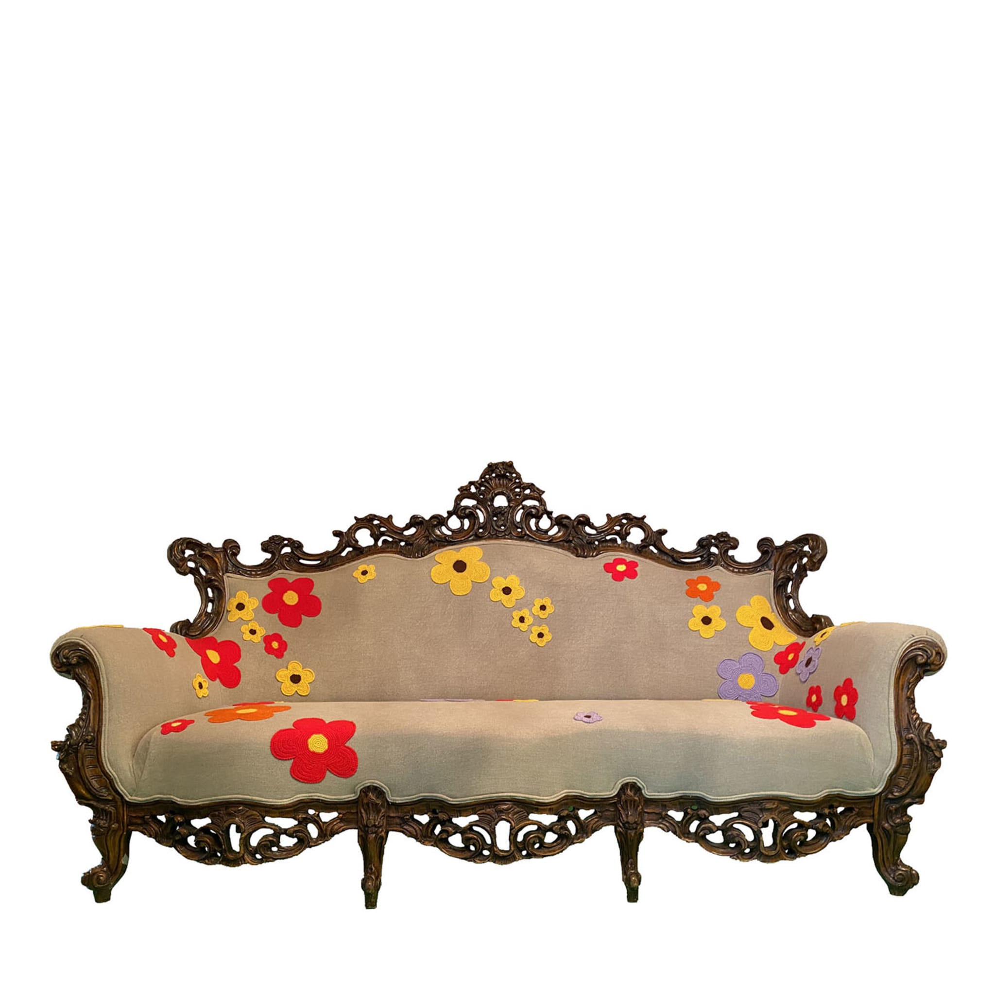 Sofá tallado floral - Vista principal