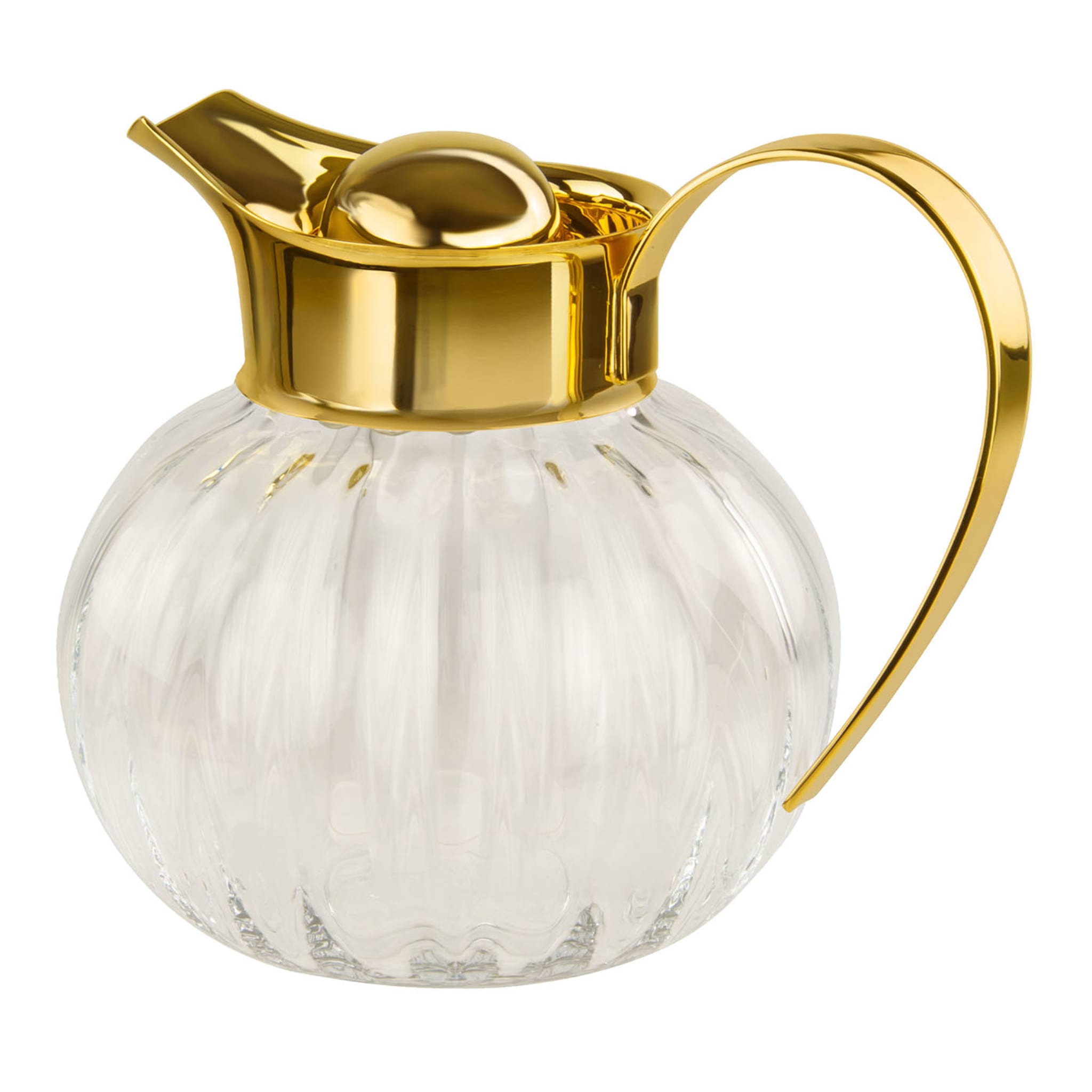 Coimbra 2 Channeled Gold & Crystal Glass Pitcher - Main view