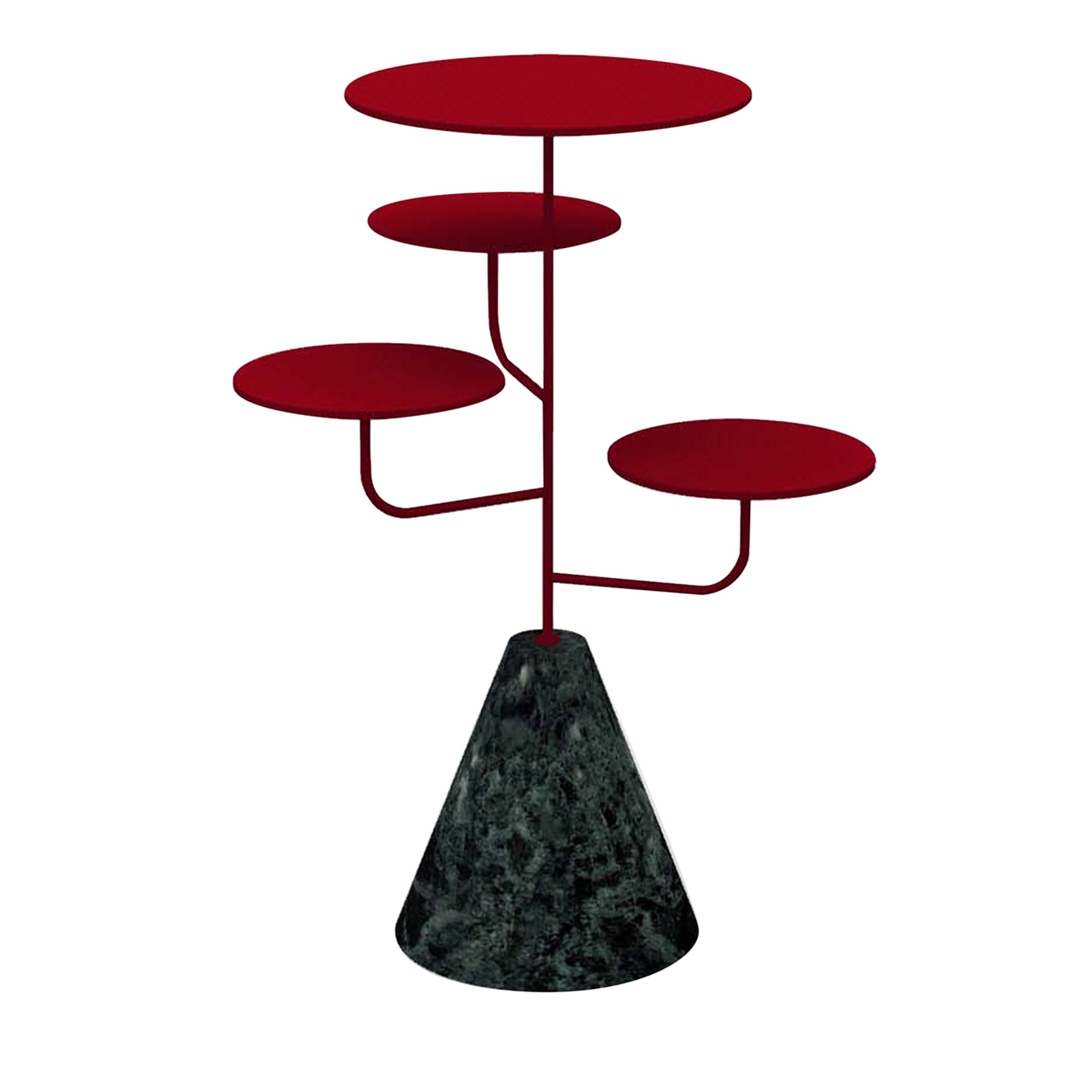 Condiviso 4-Tier Ruby Red/Green Guatemala Serving Stand - Main view