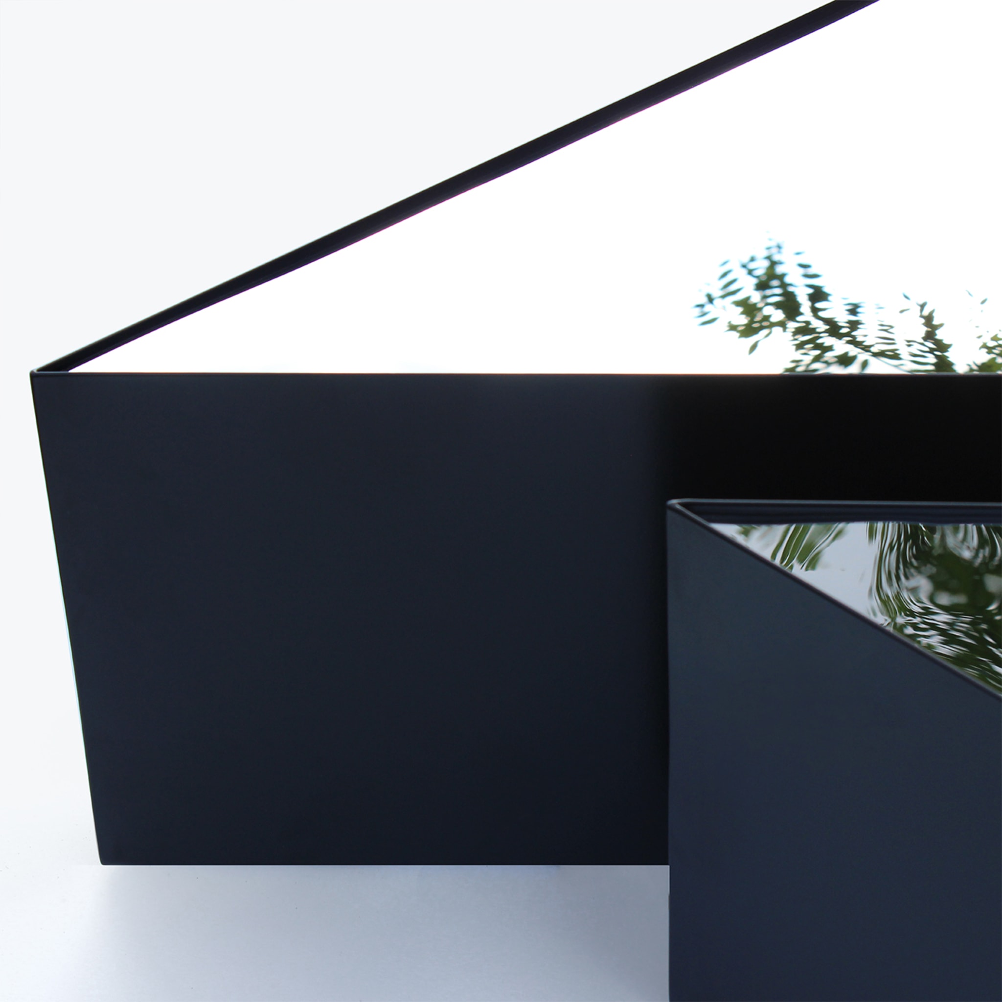Grenen Set of 2 Triangular Black Coffee Tables - Alternative view 2