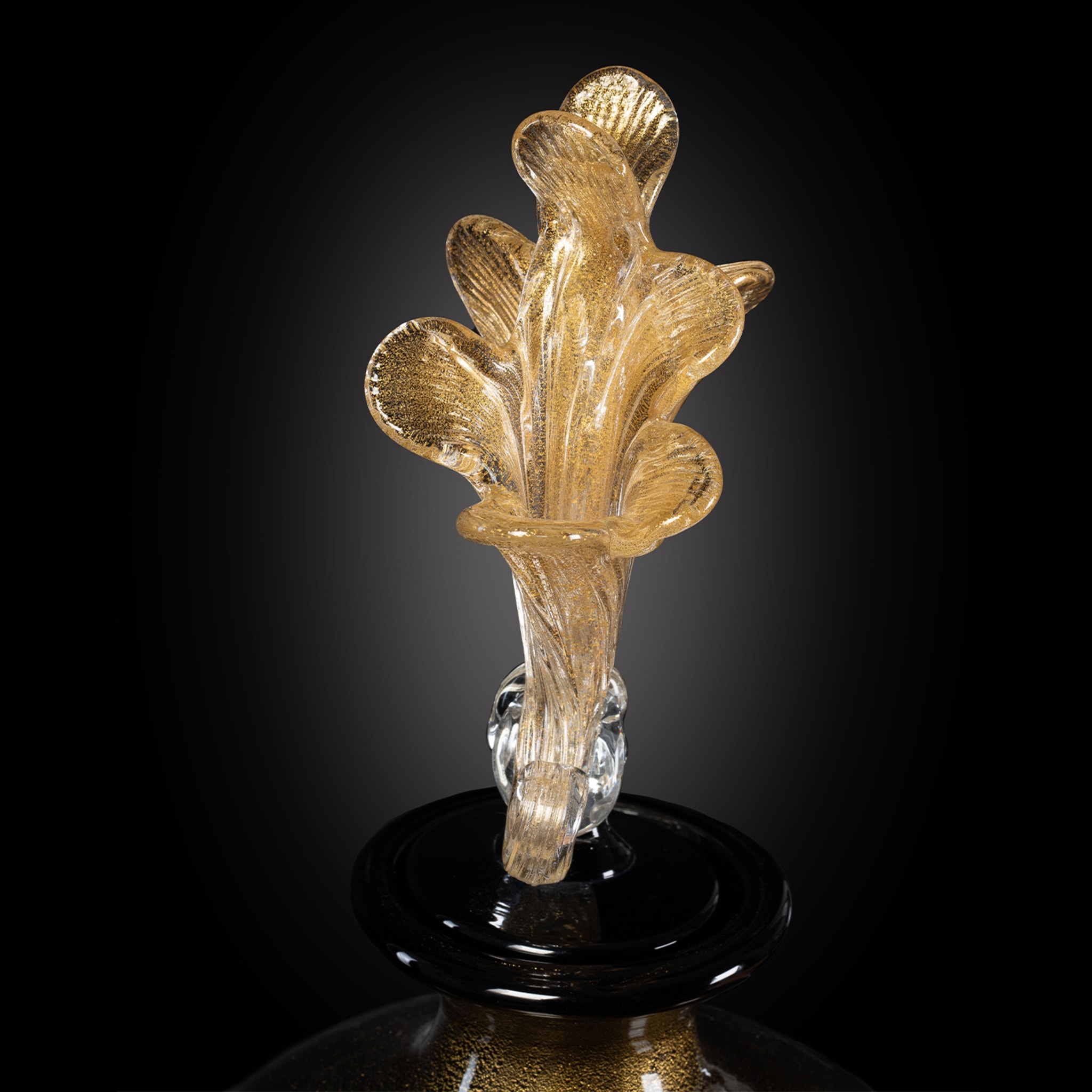Stmat 24K Black & Gold Footed Vase with Lid - Alternative view 5