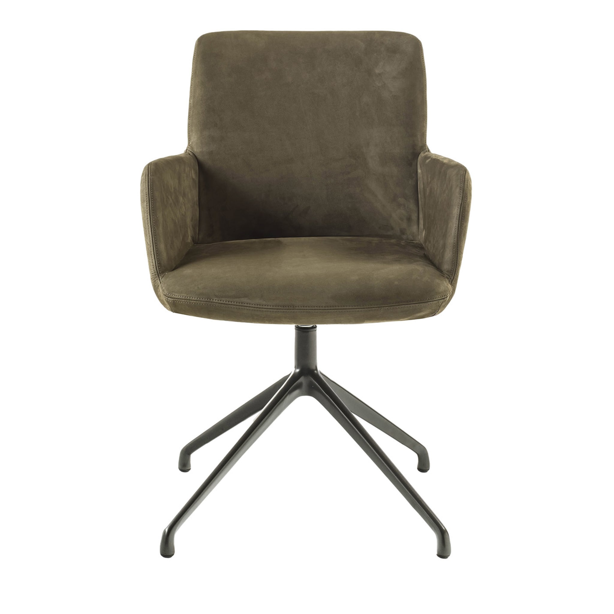 Materia Soft Swivel Sage-Green Chair With Armrests by Claudio Bellini - Main view