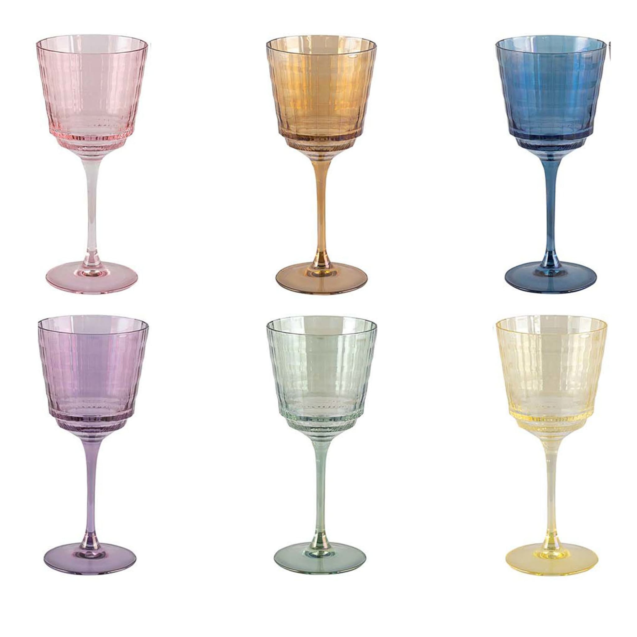 Tokyo Set of 6 Water Glasses with Stem - Main view