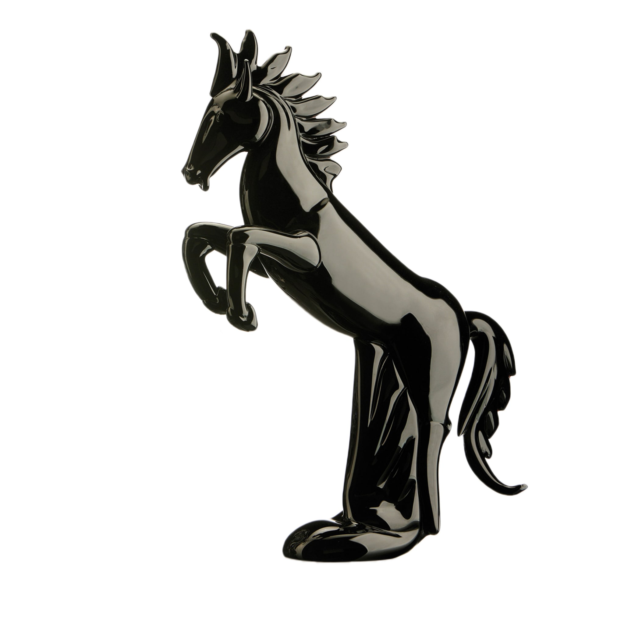 Cheval noir rampant - Vue principale