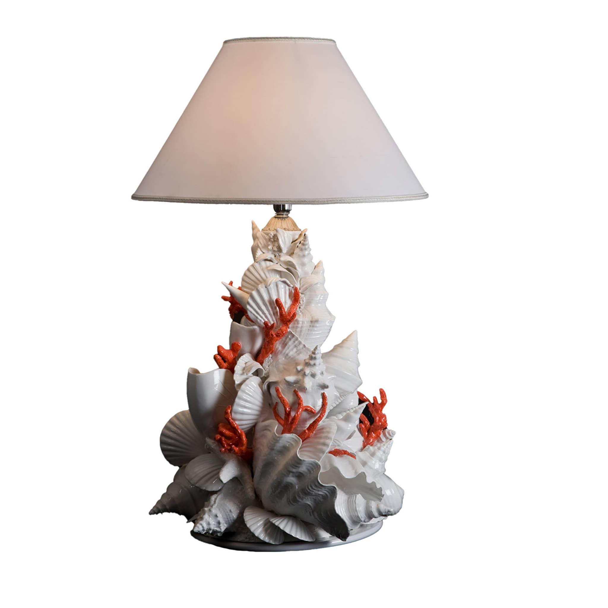 Bea White & Coral Table Lamp by Antonio Fullin - Main view