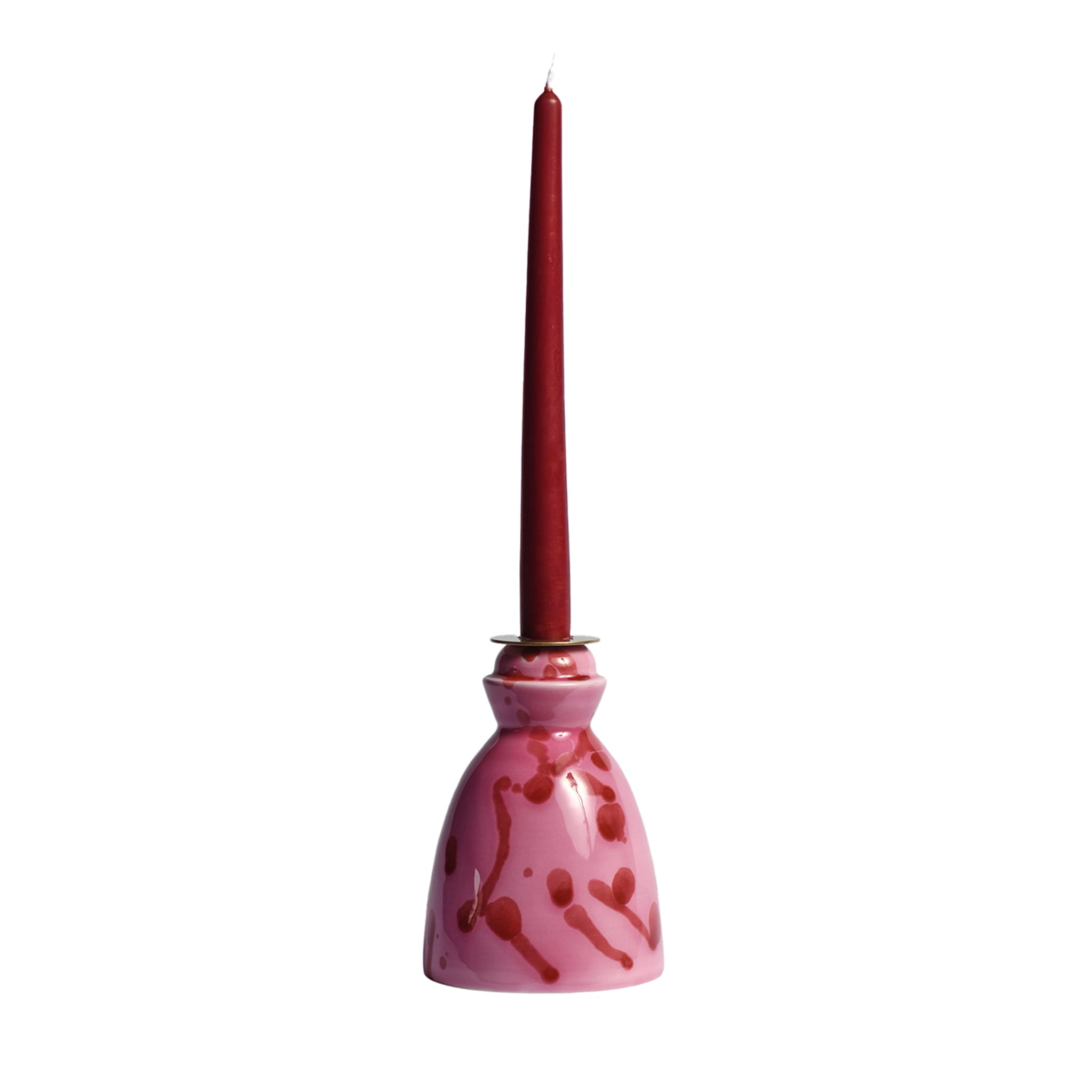 Fucsia Ceramic Candlestick with 4 Scented Candles - Main view