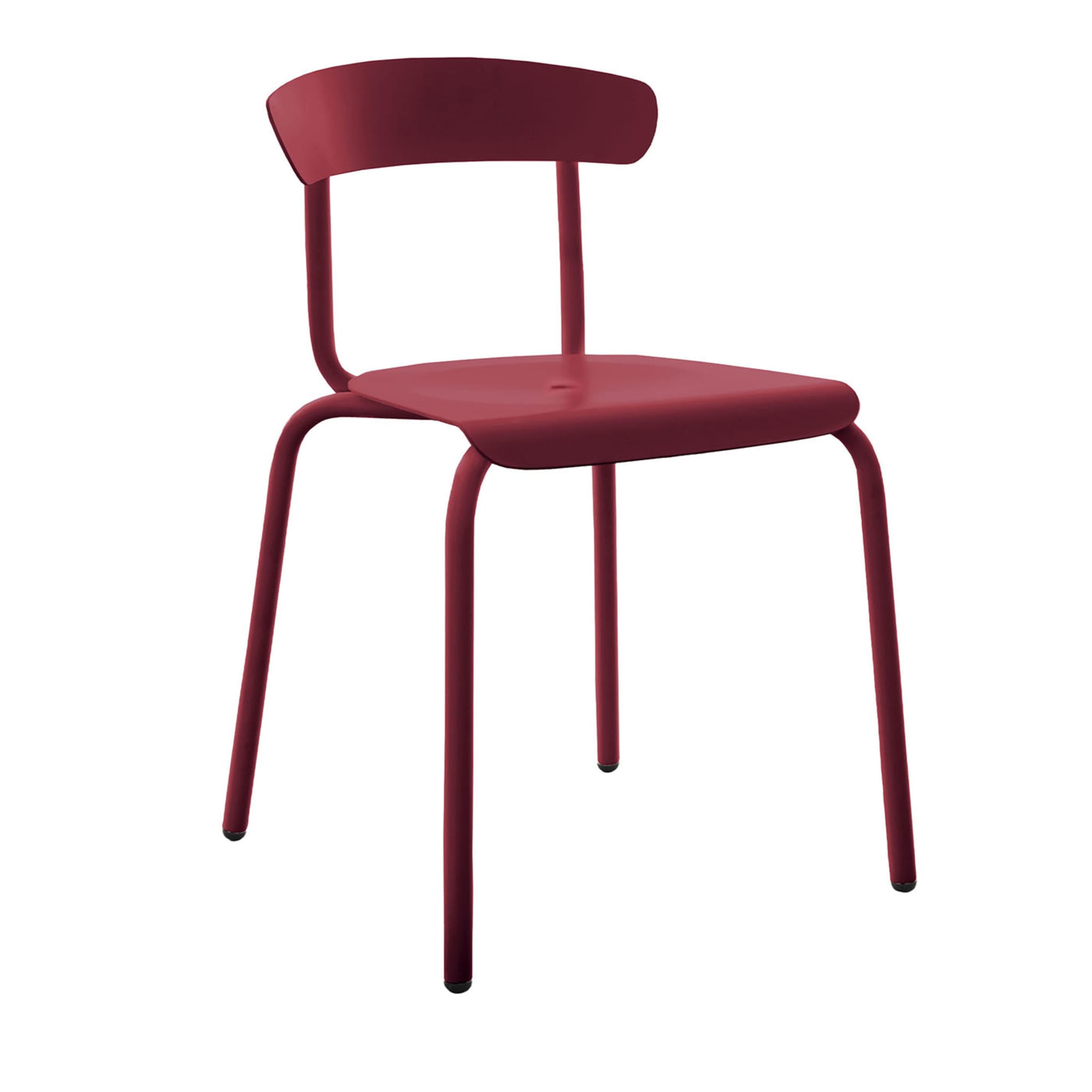 Roter AluMito-Stuhl mit Armlehnen von Pascal Bosetti - Hauptansicht