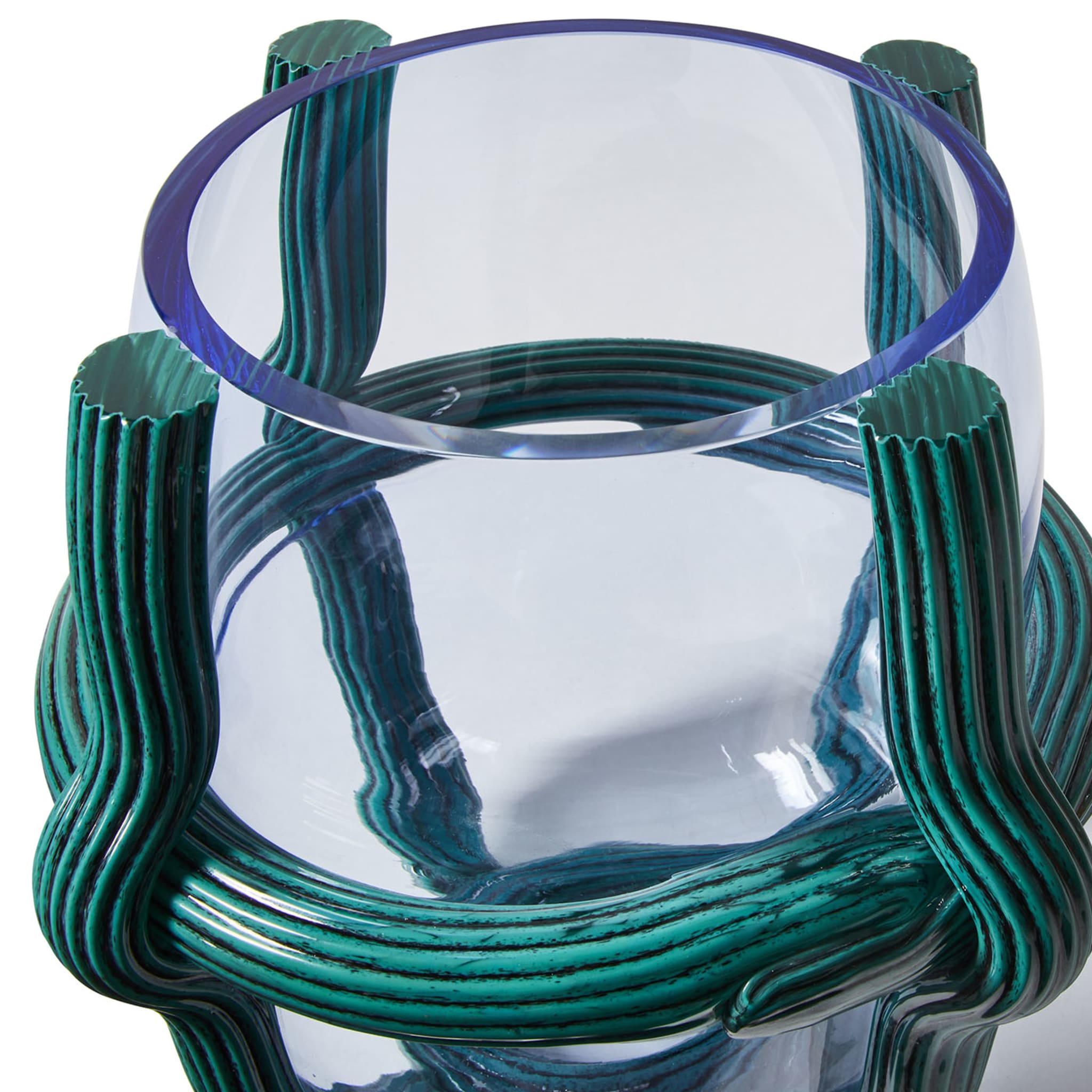 Sestiere Small Teal & Transparent Vase by Patricia Urquiola - Alternative view 1
