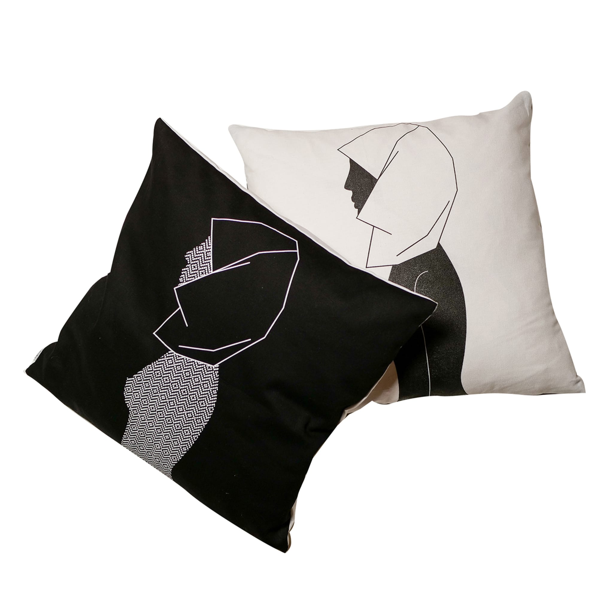 Lionzu Double-Sided Black-And-White Cushion - Alternative view 1