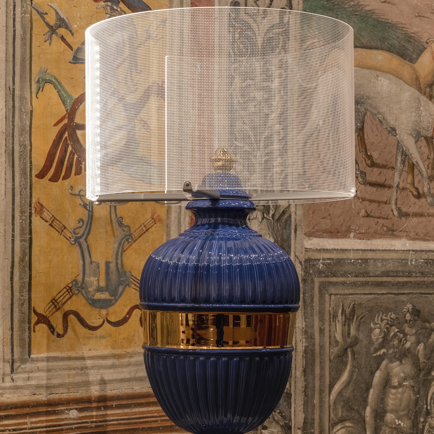 Psyche Blue and Gold Table Lamp - Les First