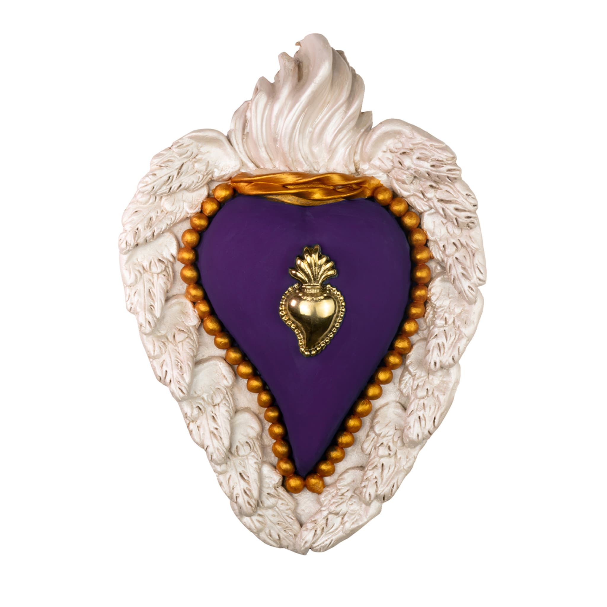 Purple Rain Purple and White Ceramic Heart - Main view