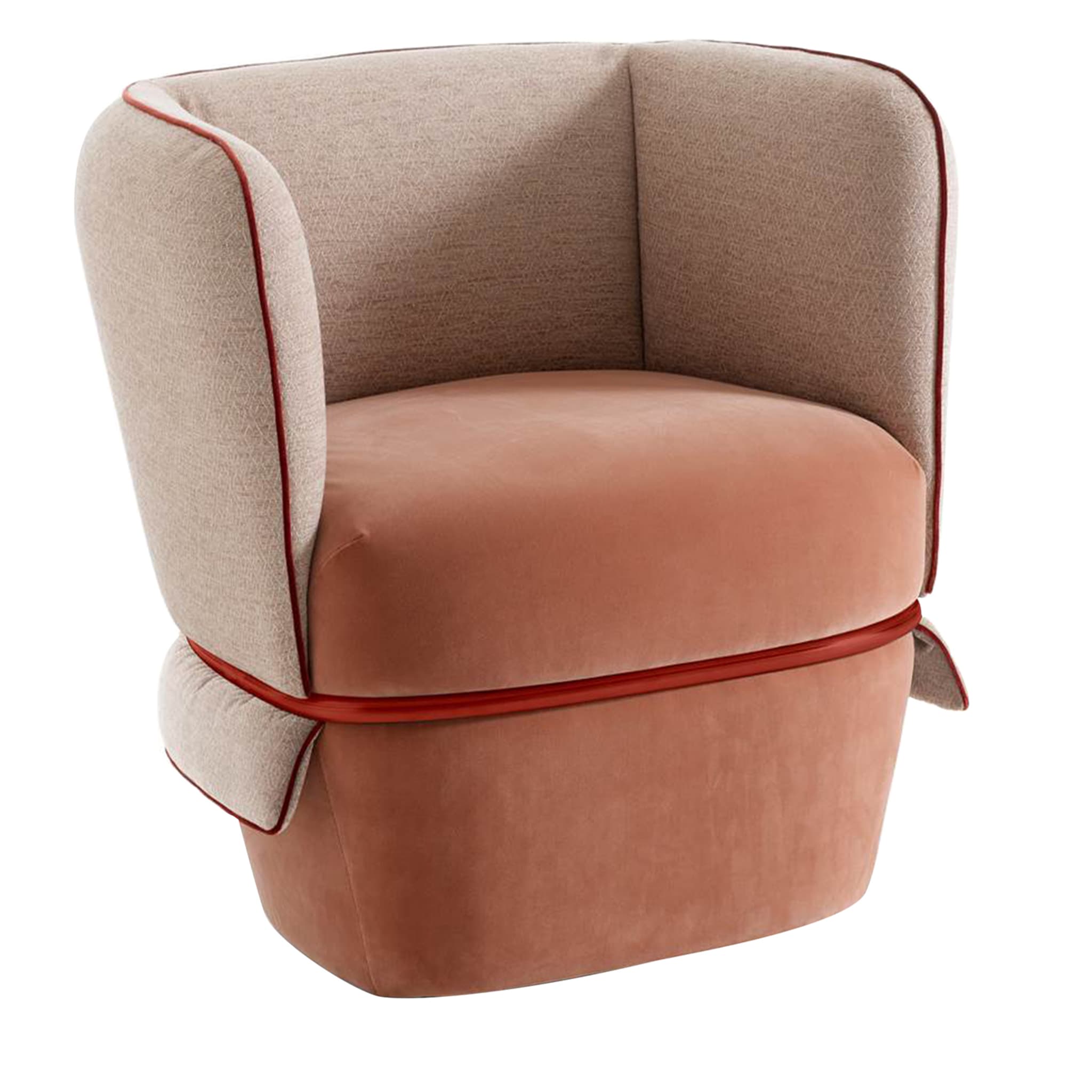 Chemise Pink and Beige Armchair by Studio LI_DO - Main view