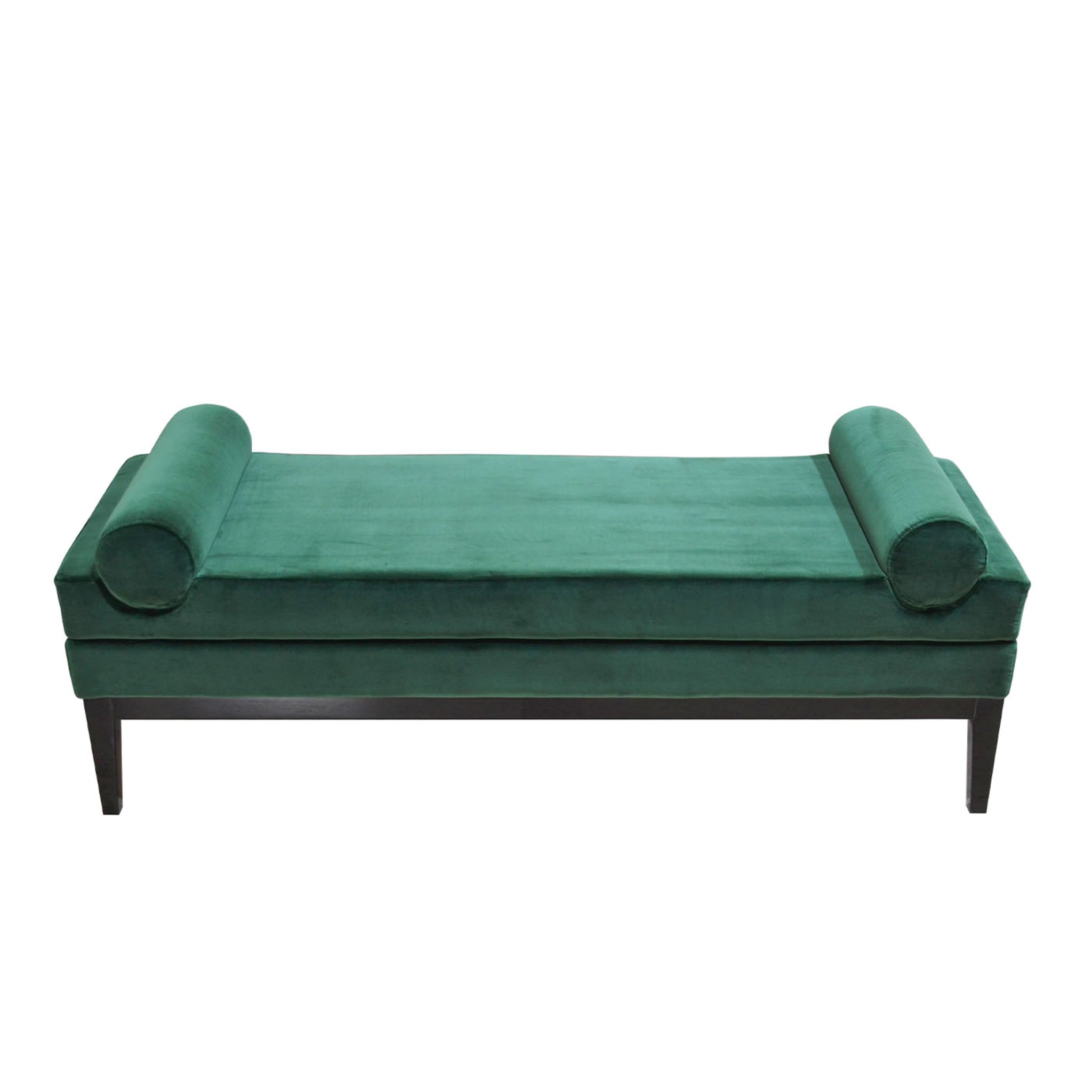Italian Contemporary Upholstered Bench in Green Velvet Fabric - Alternative view 1