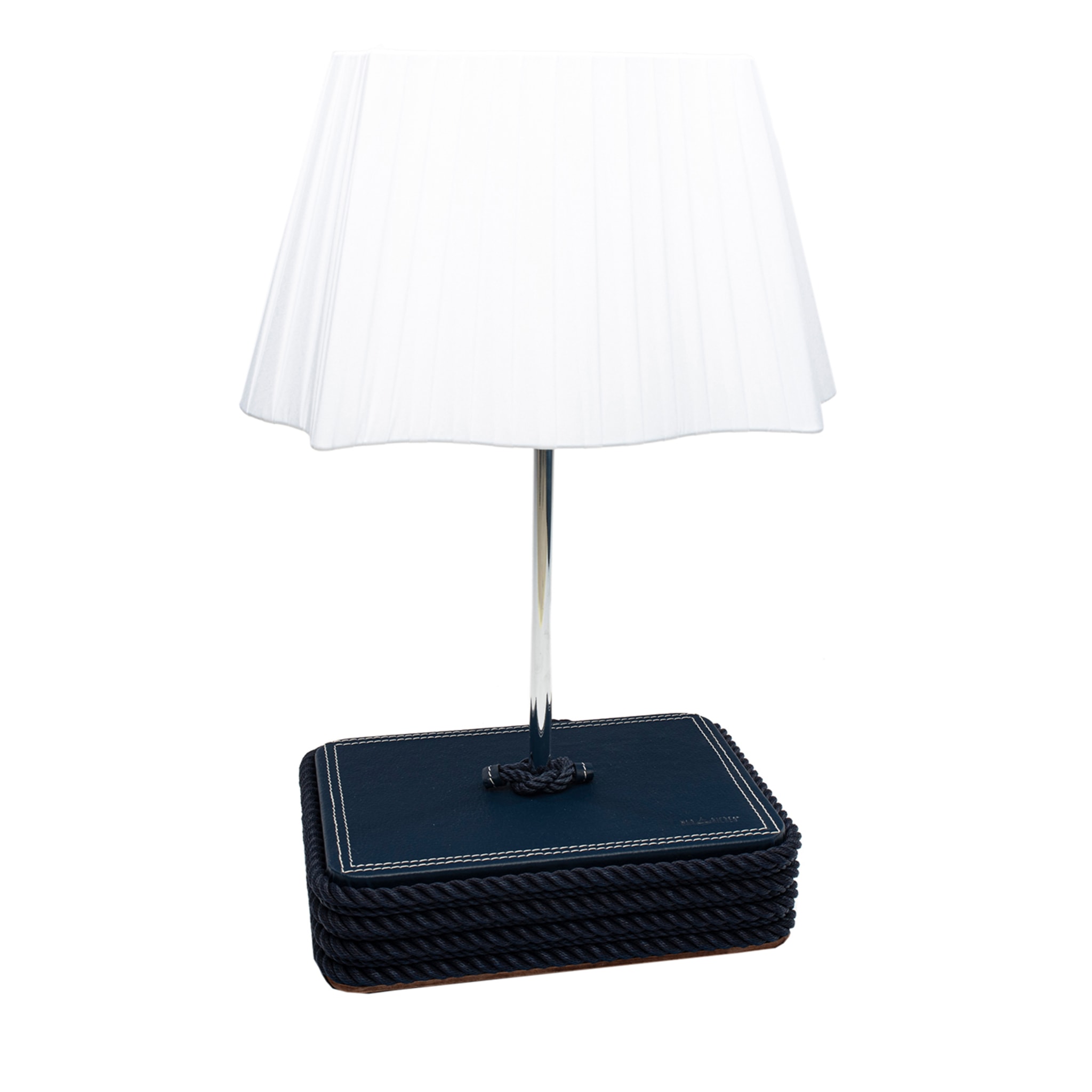 Large Rectangle-Base Blue Table Lamp - Main view