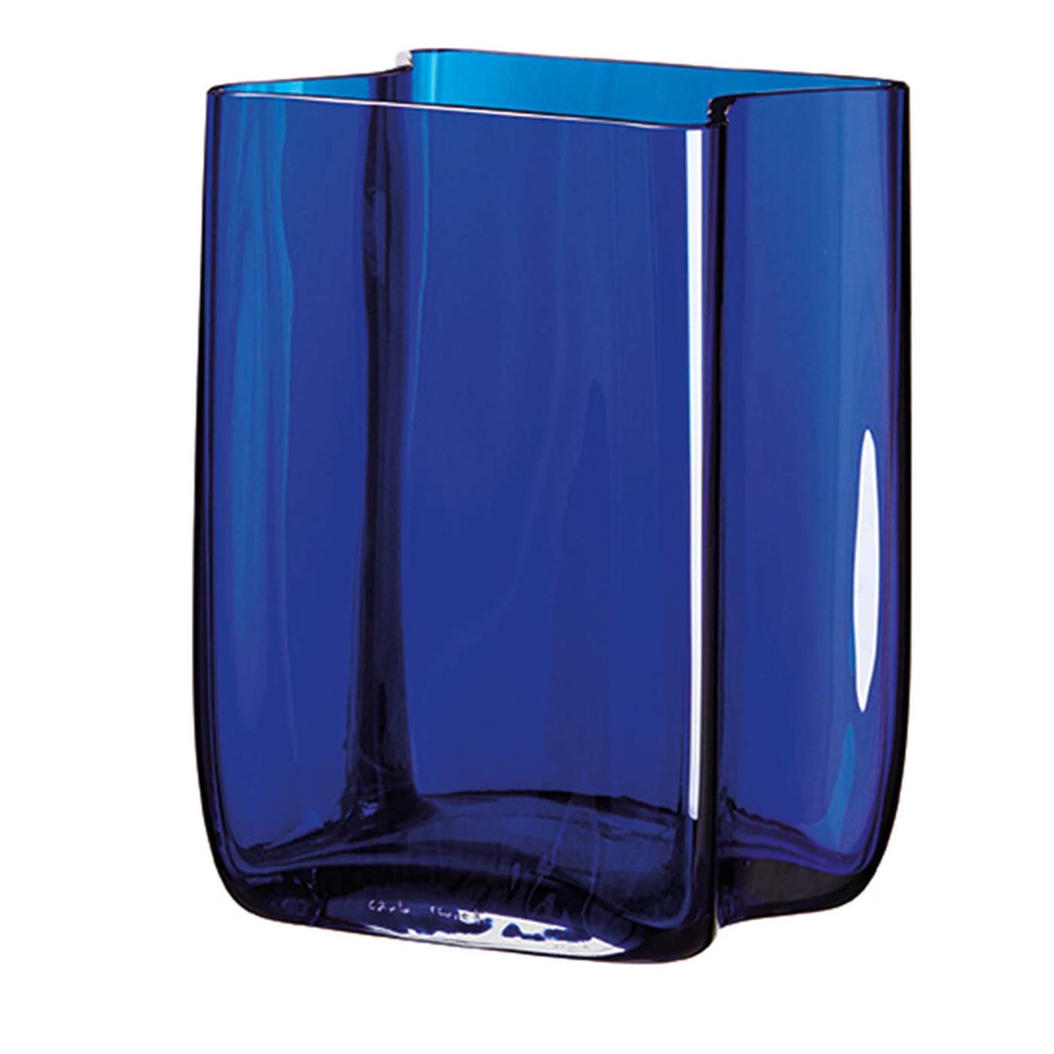 Bosco Small Flounced Blue Vase by Carlo Moretti - Main view