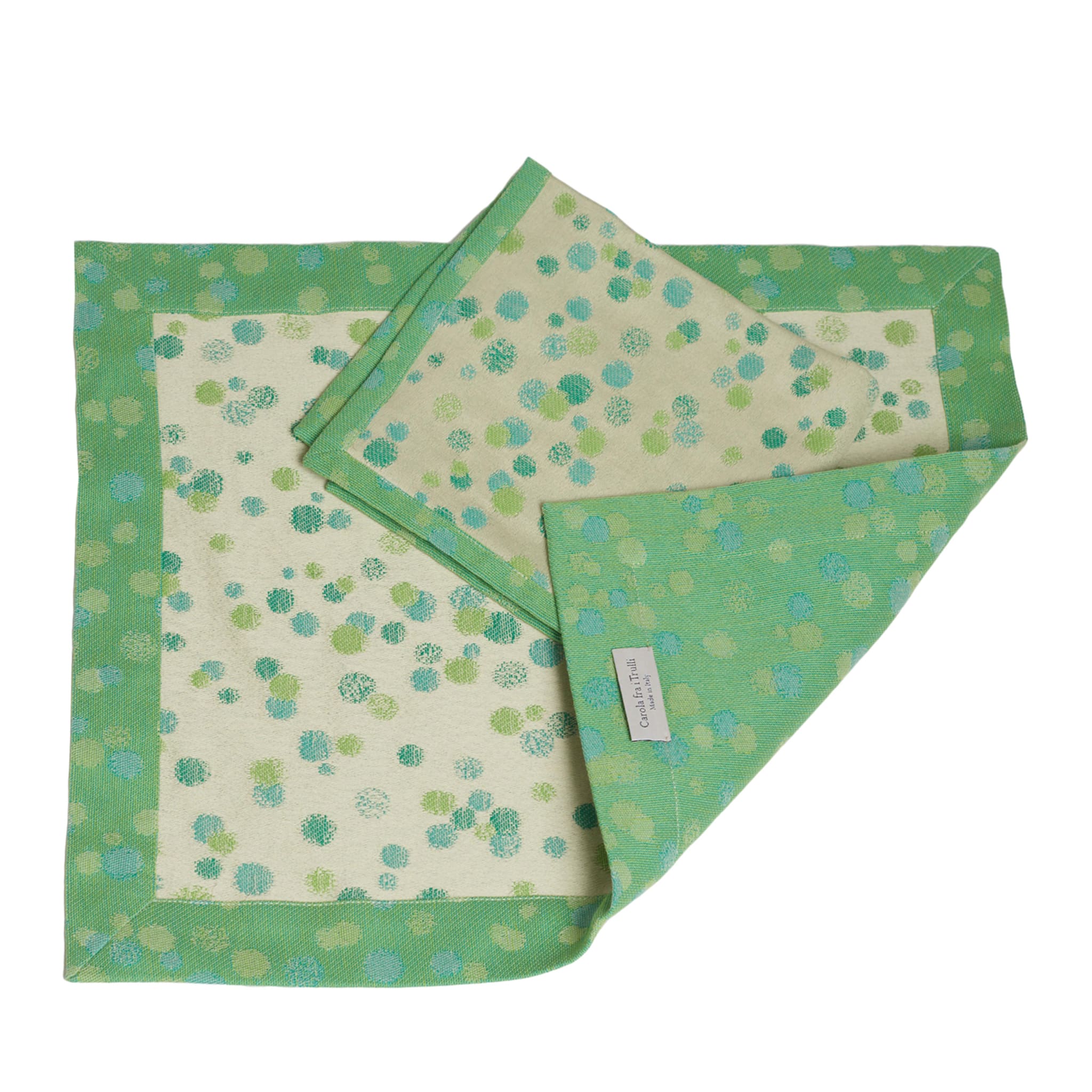 Set of 2 Aqua and Green Placemats with napkins - Main view