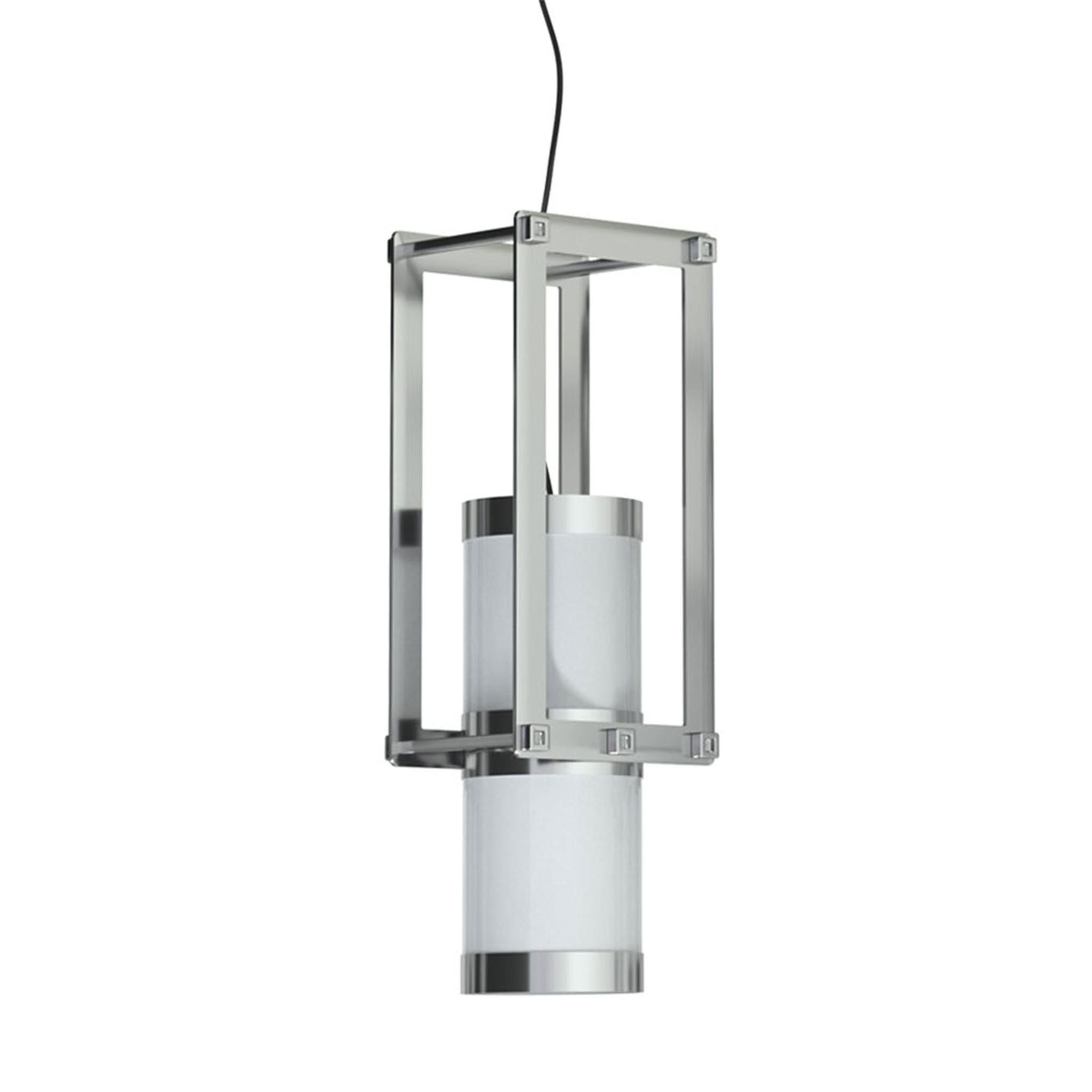 Cylinder Silvery Pendant Lamp - Alternative view 1