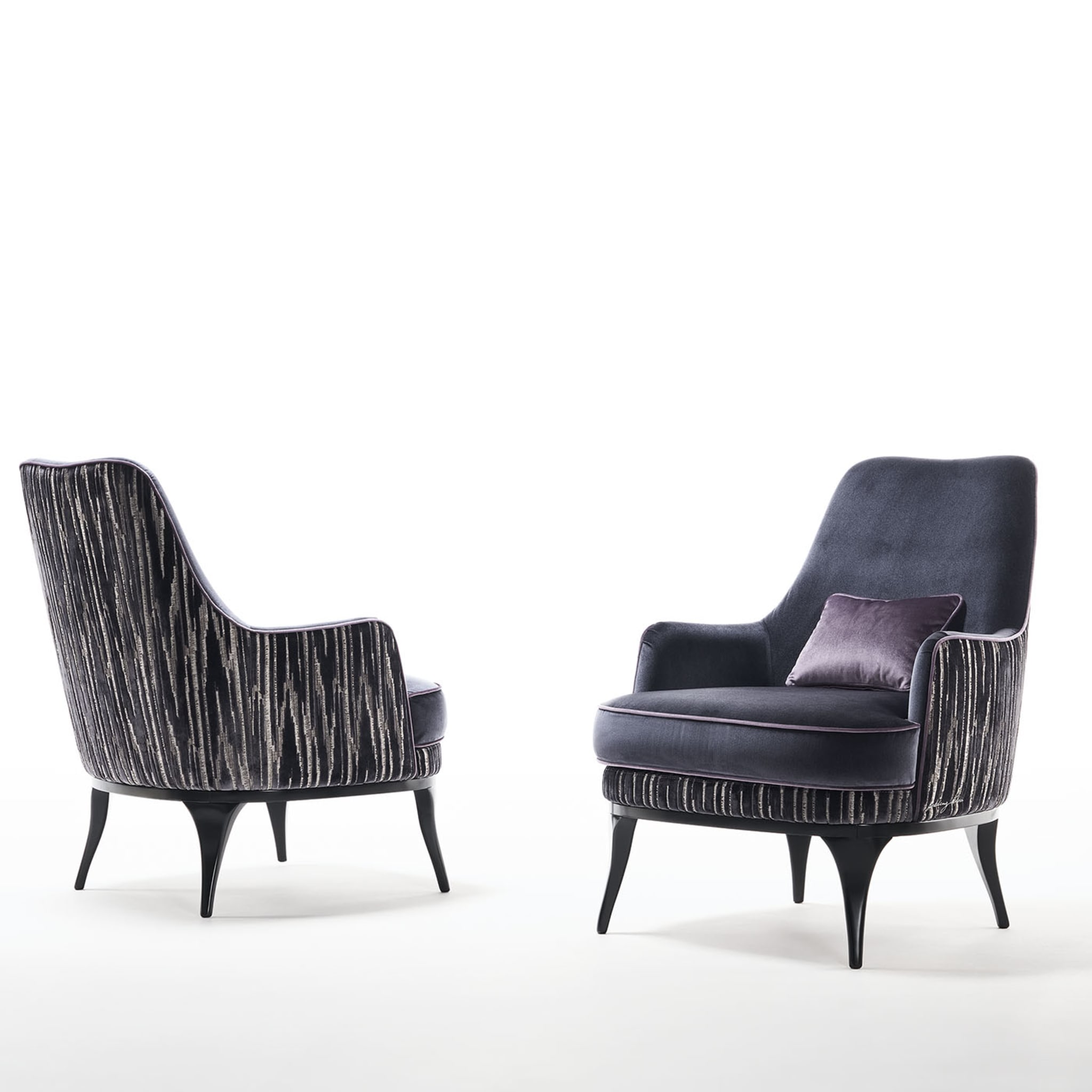 Heron Gray & Purple Armchair - Alternative view 1