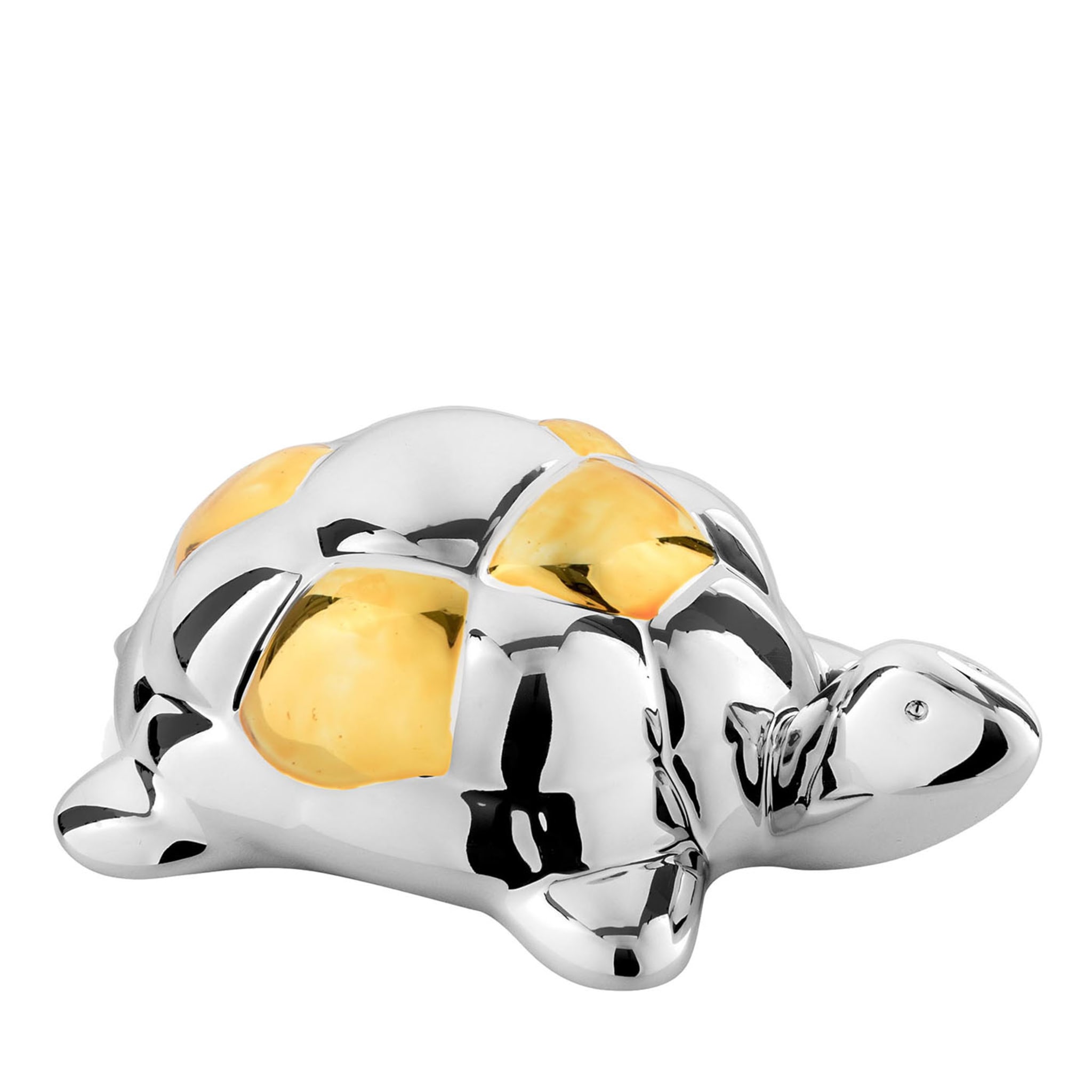 Tartaruga Lunga Vita Figurine en argent et jaune - Vue principale