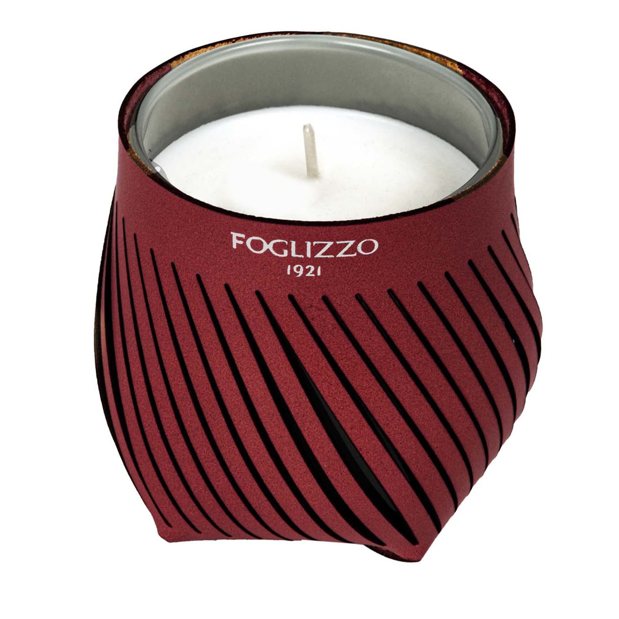 Burgundy Leather Candle Nest - Main view
