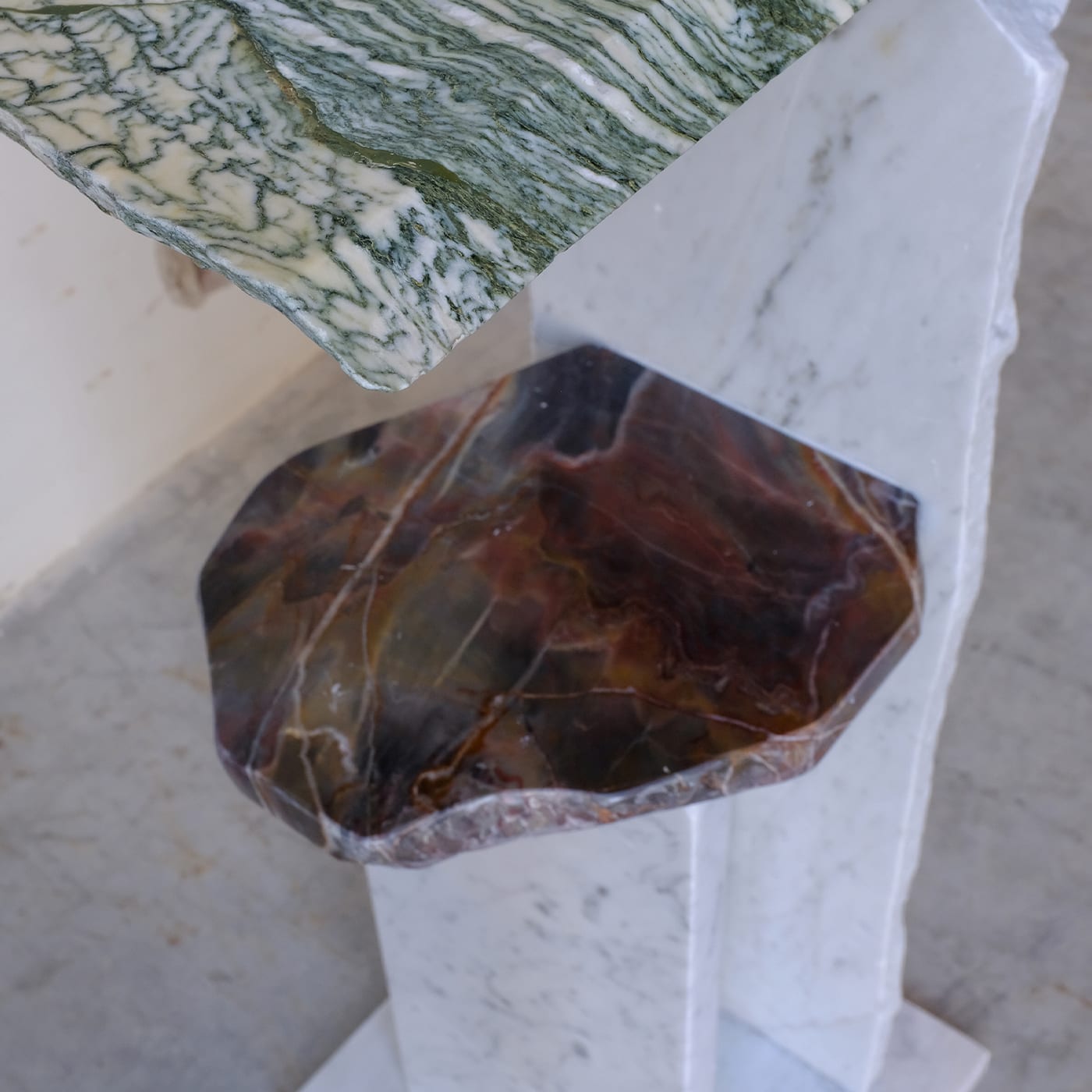 Carrara marble Tall Side Table - Stone Stackers