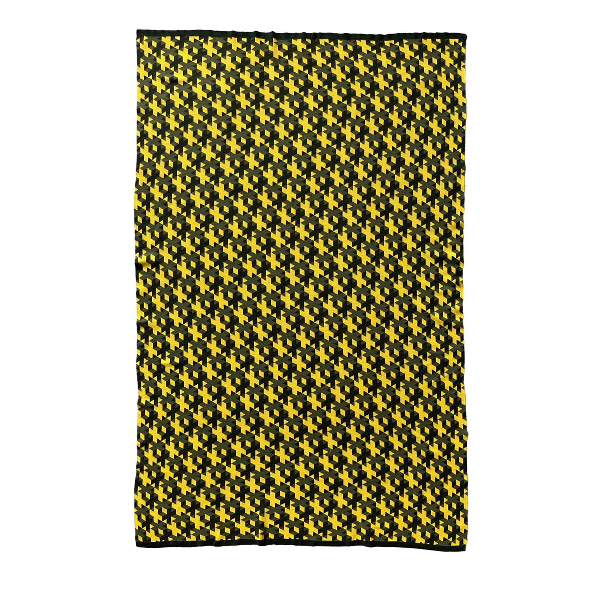 Plaid Lana 01 Patterned Yellow & Gray Blanket by Giulio Iacchetti - Main view