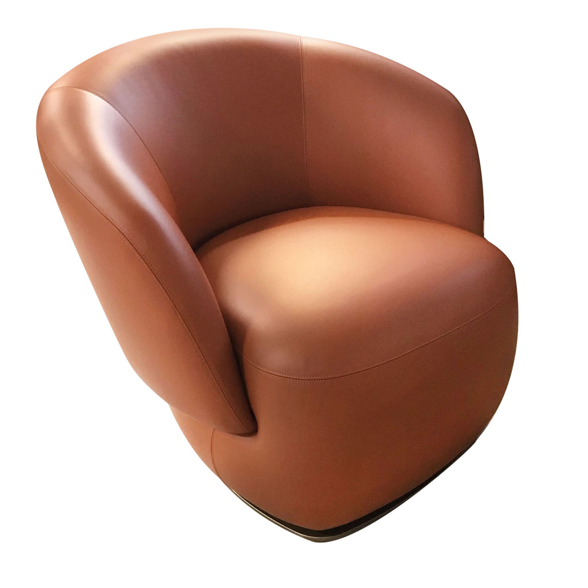 Dora Sessel aus braunem Leder - Hauptansicht