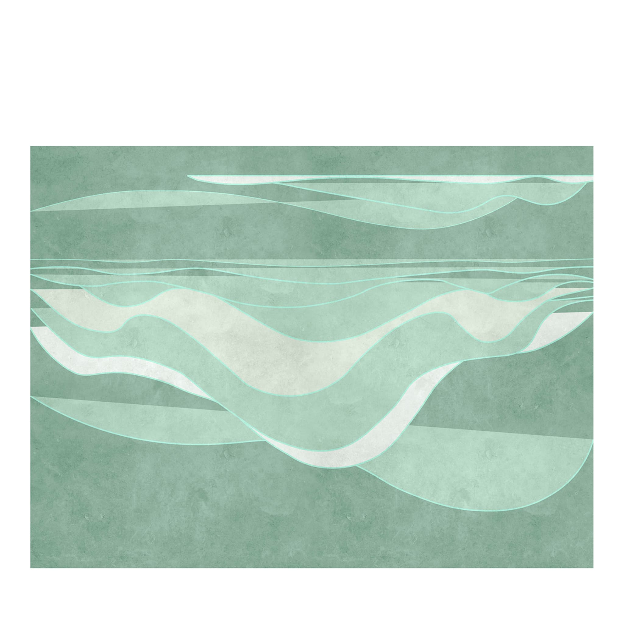 Papel pintado texturizado Deep Wave verde - Vista principal