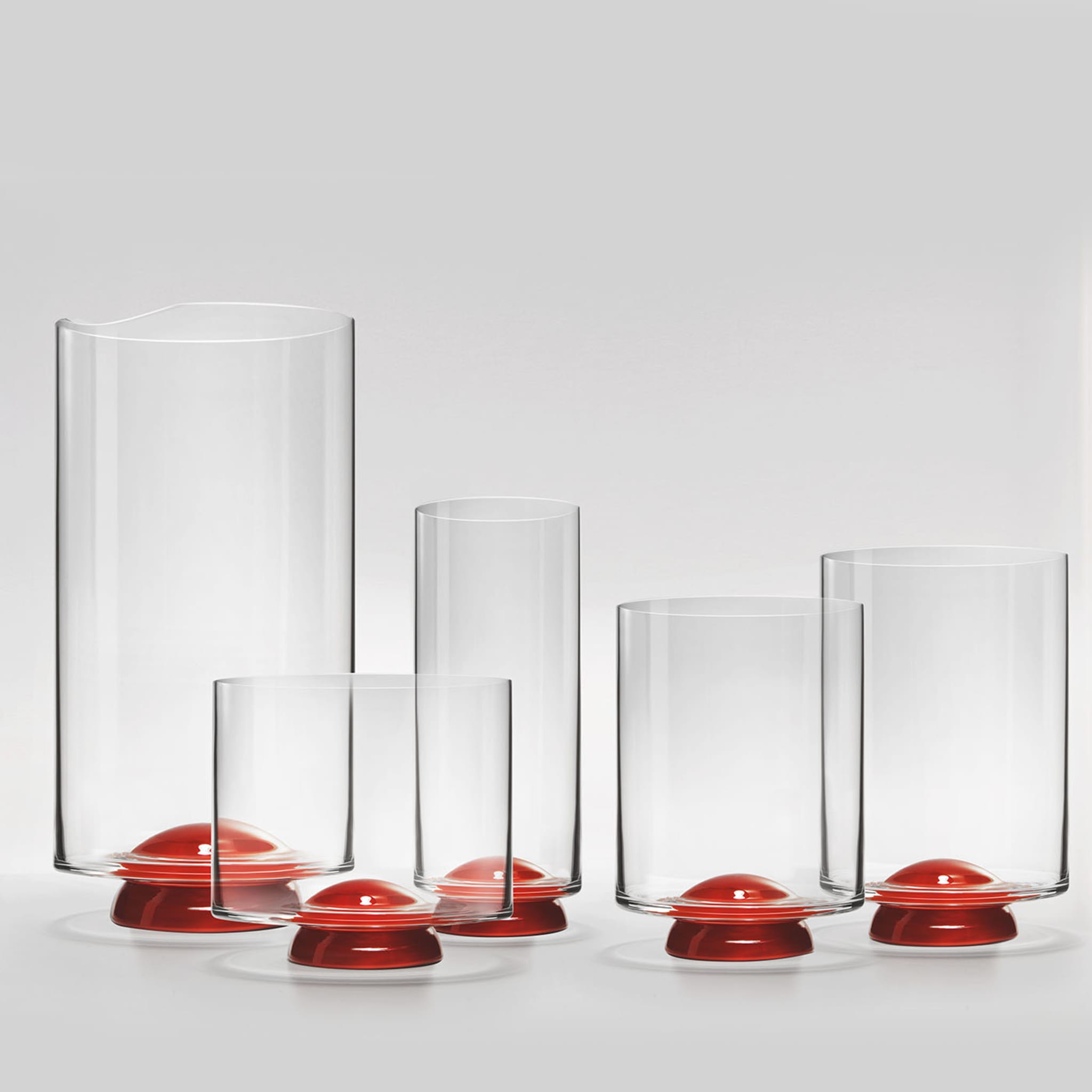 Bicchiere d'acqua rosso e trasparente Dot di Giovanni Patalano - Vista alternativa 1
