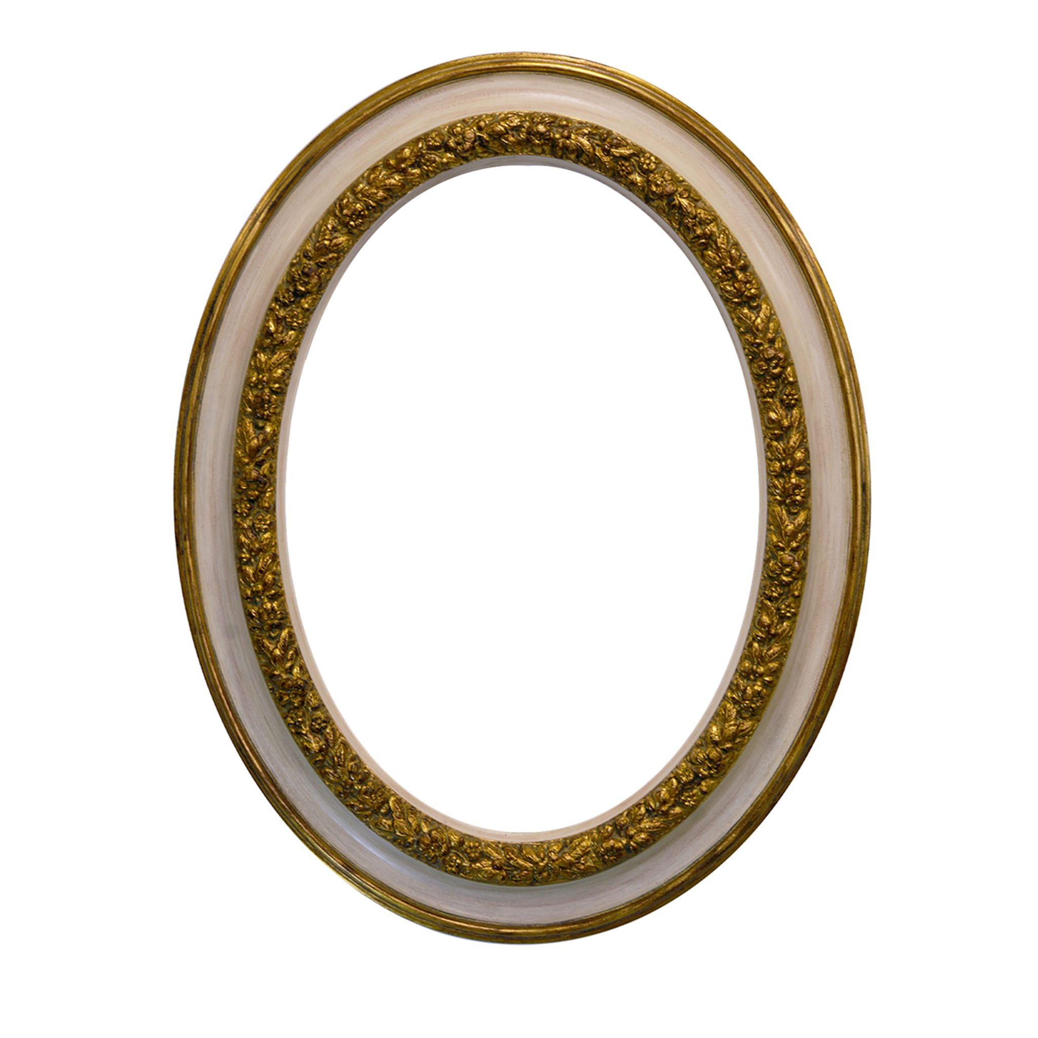 Gilded Gold Lead & Ivory Laquered Wooden Frame - Main view