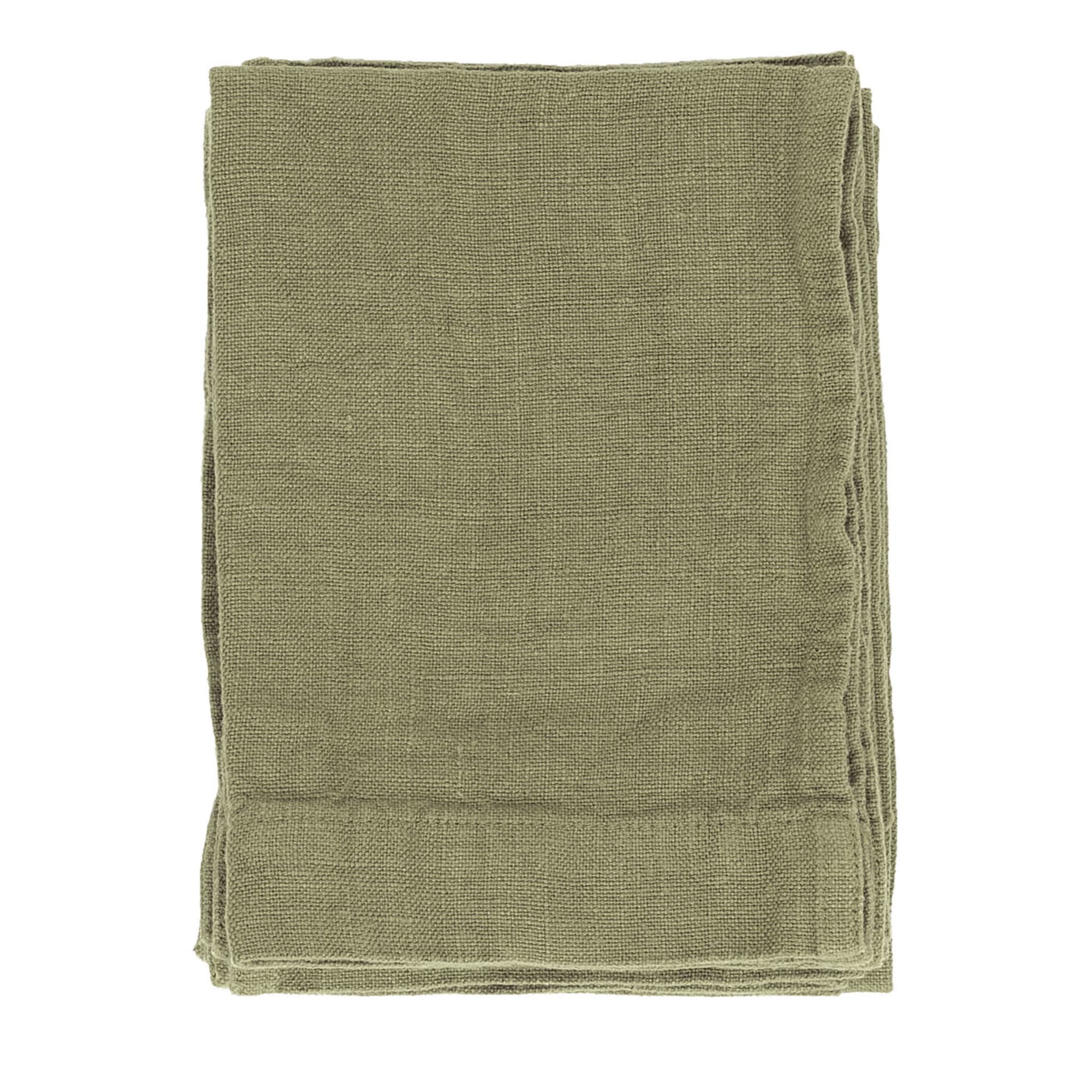 Set di 5 asciugamani in lino color menta - Vista principale