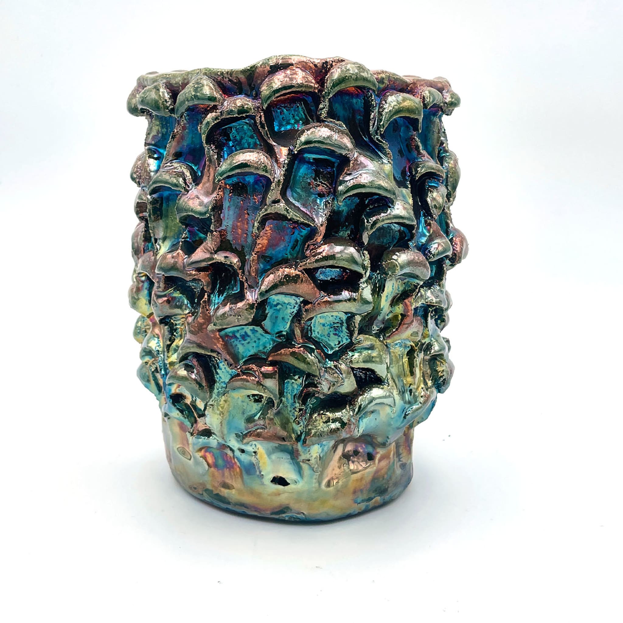 Onda Iridescent Metallic Raku Vase #4 - Alternative view 4