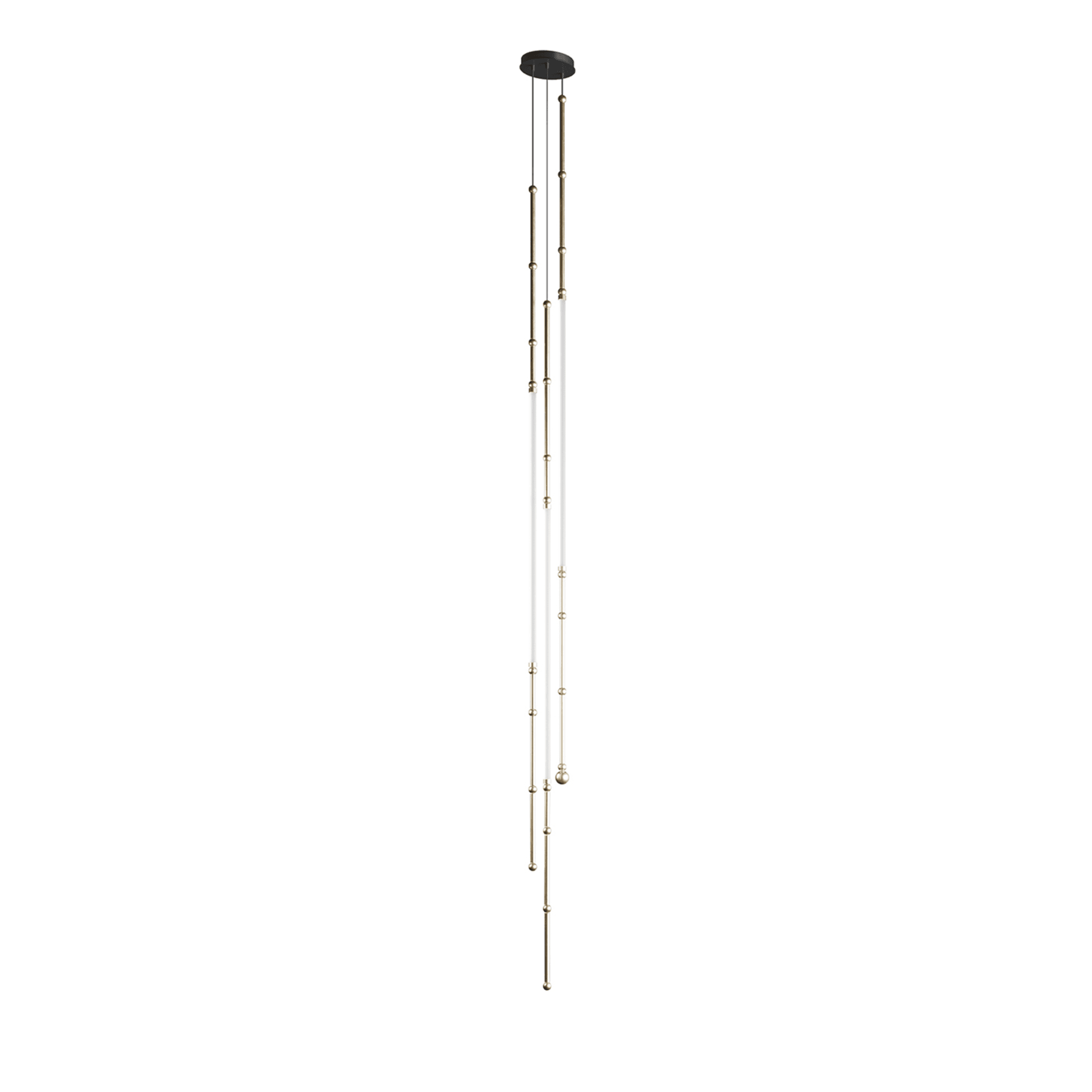 LEDA Lampe pendante linéaire 3 pièces en bronze mat - Vue principale
