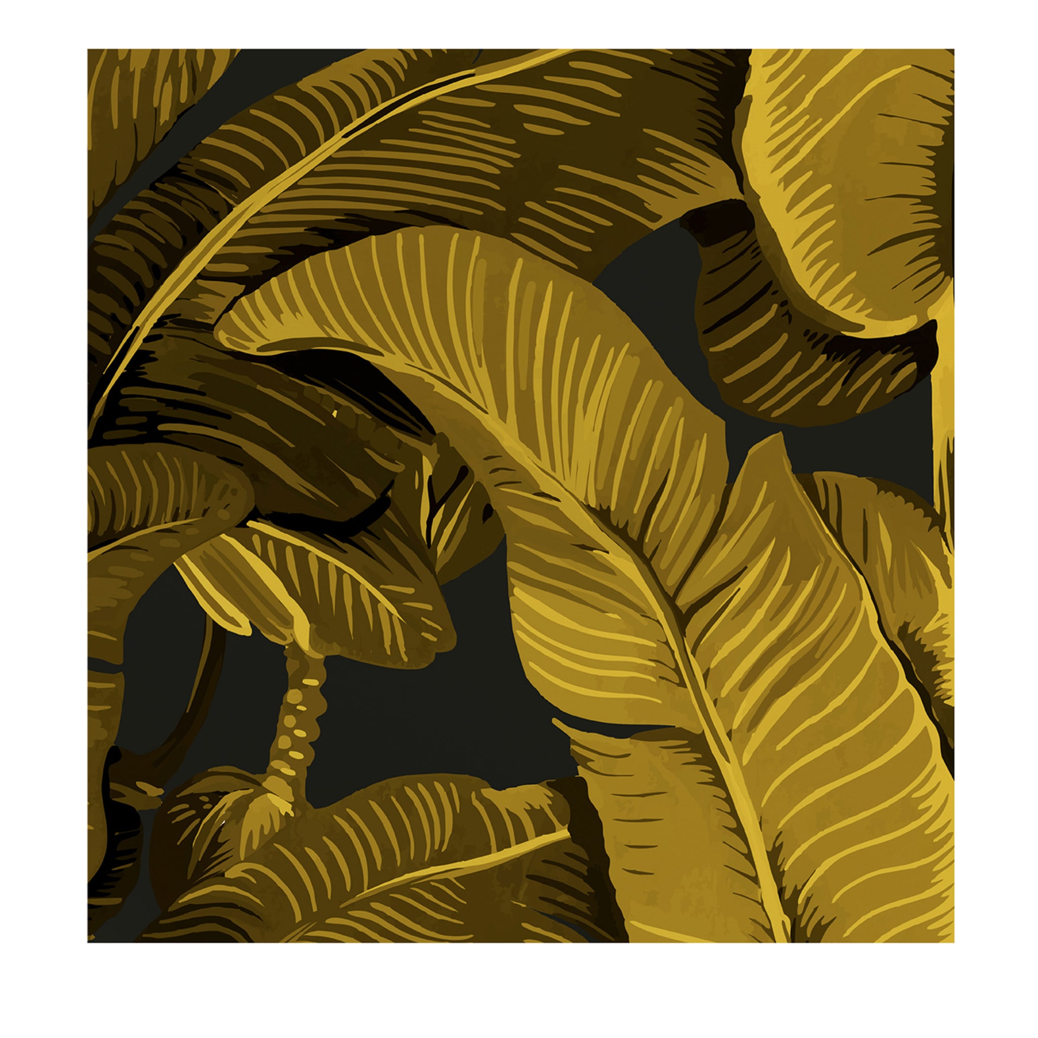 Papier peint feuilles de bananier or - Vue principale