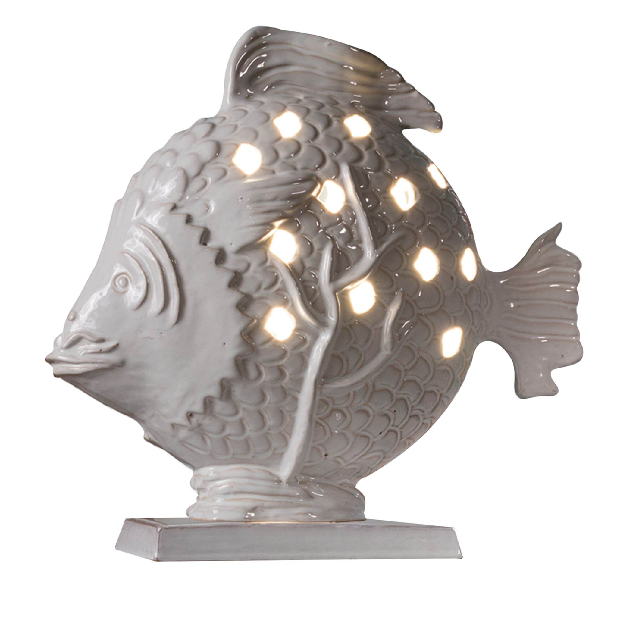 Perle Marine Pesce Faraona 5 White Table Lamp - Vue principale