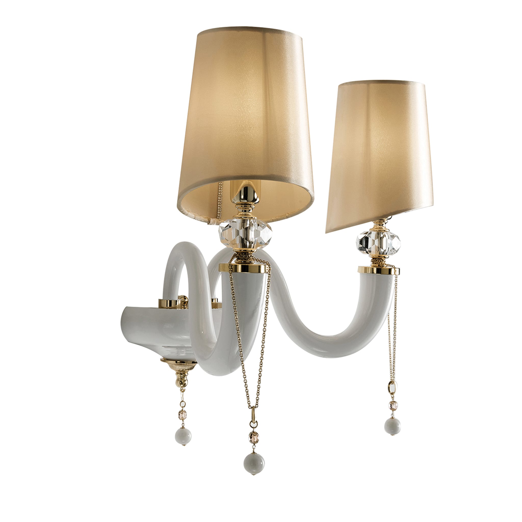 David 2-Light White and Gold Sconce - Main view